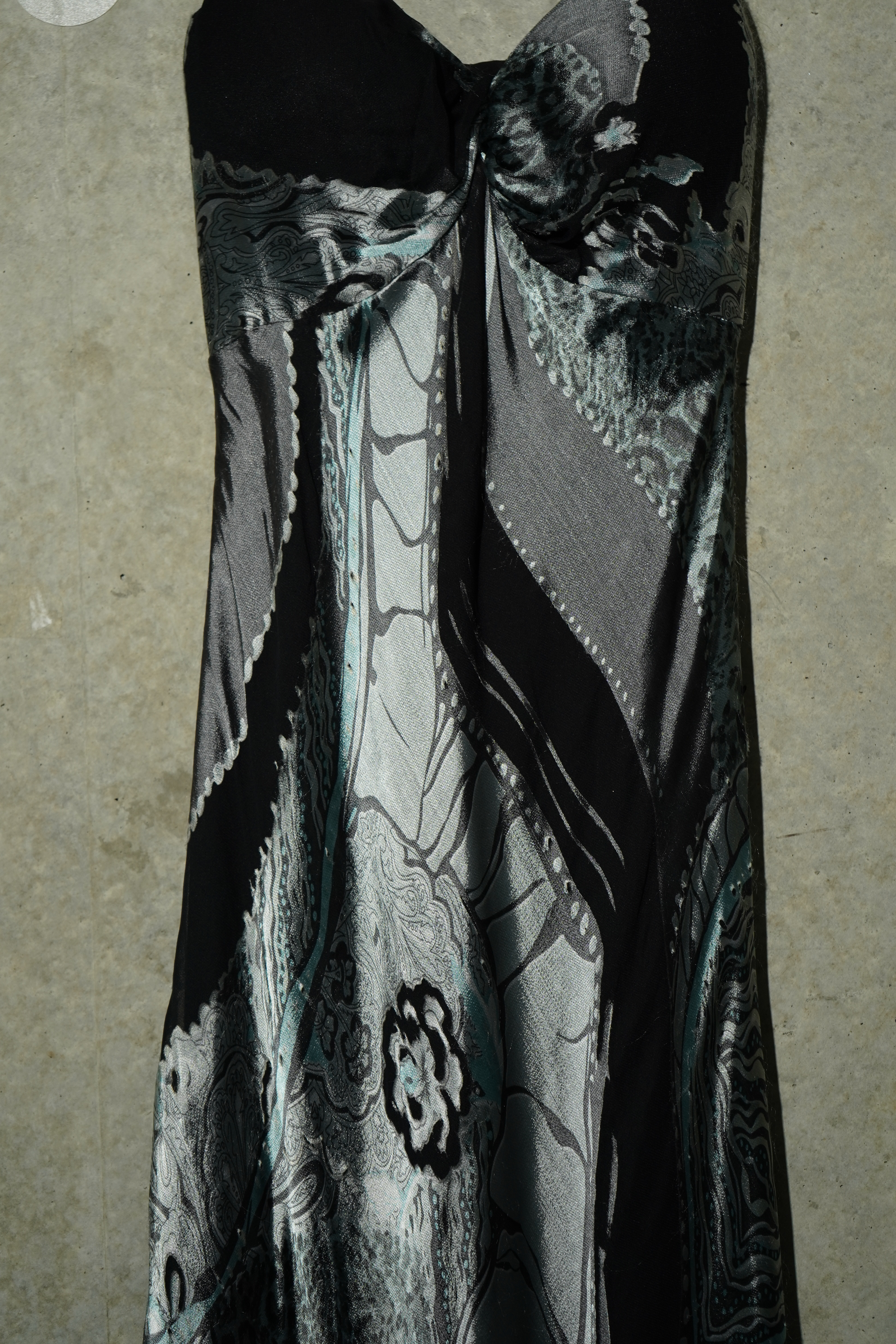 Black and Silver Abstract Print Midi Dress — image 6