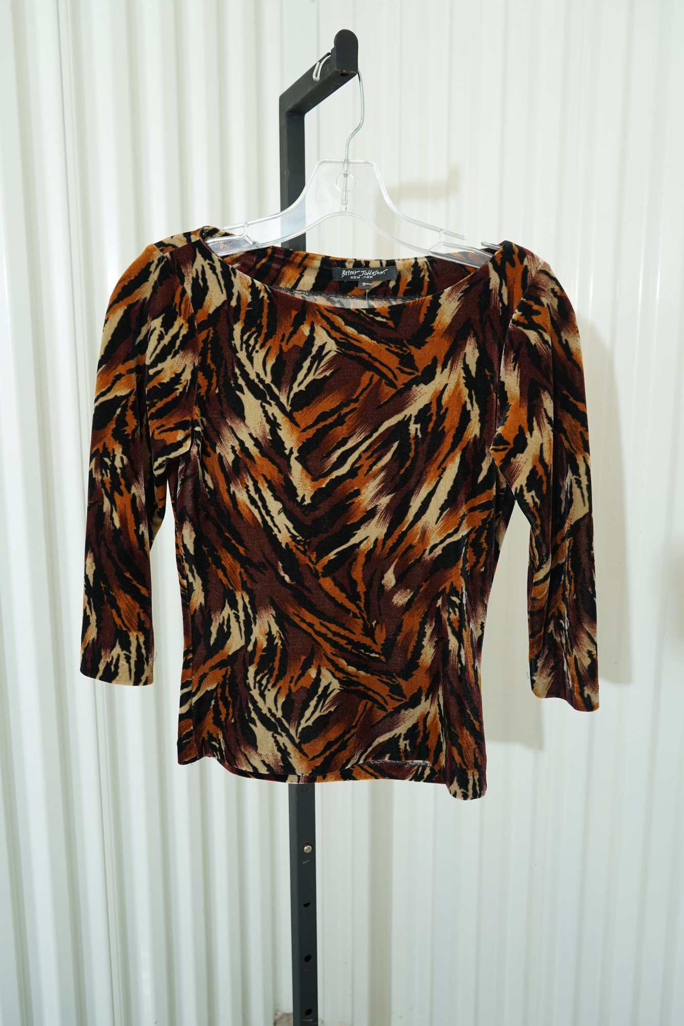 Betsey Johnson New York 2000s Betsey Johnson Brown Mulit Velvet Animal Print 3/…, image 2