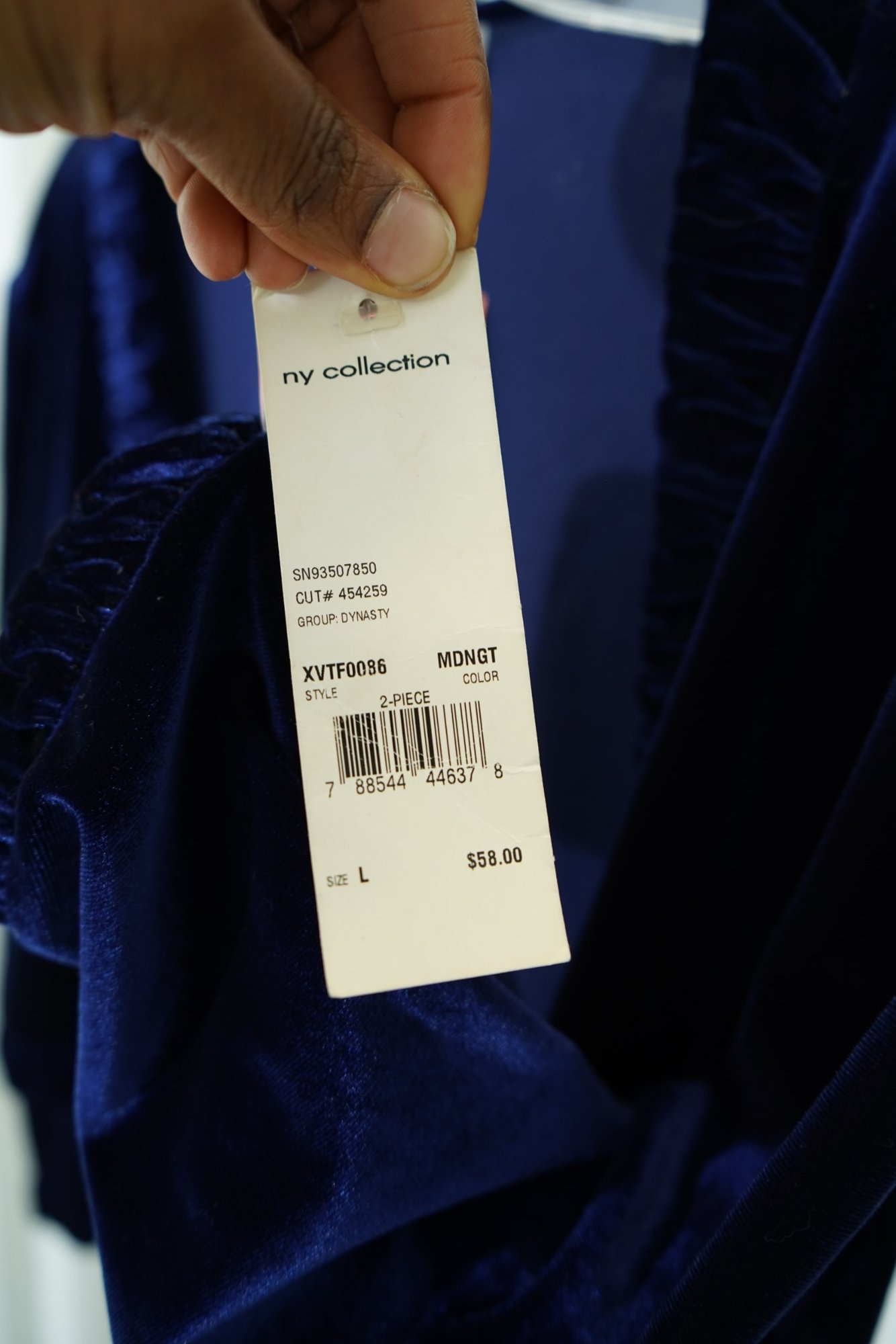 2000s-2010s ny collection midnight Blue velvet Cropped ruffle lined cardigan, image 7