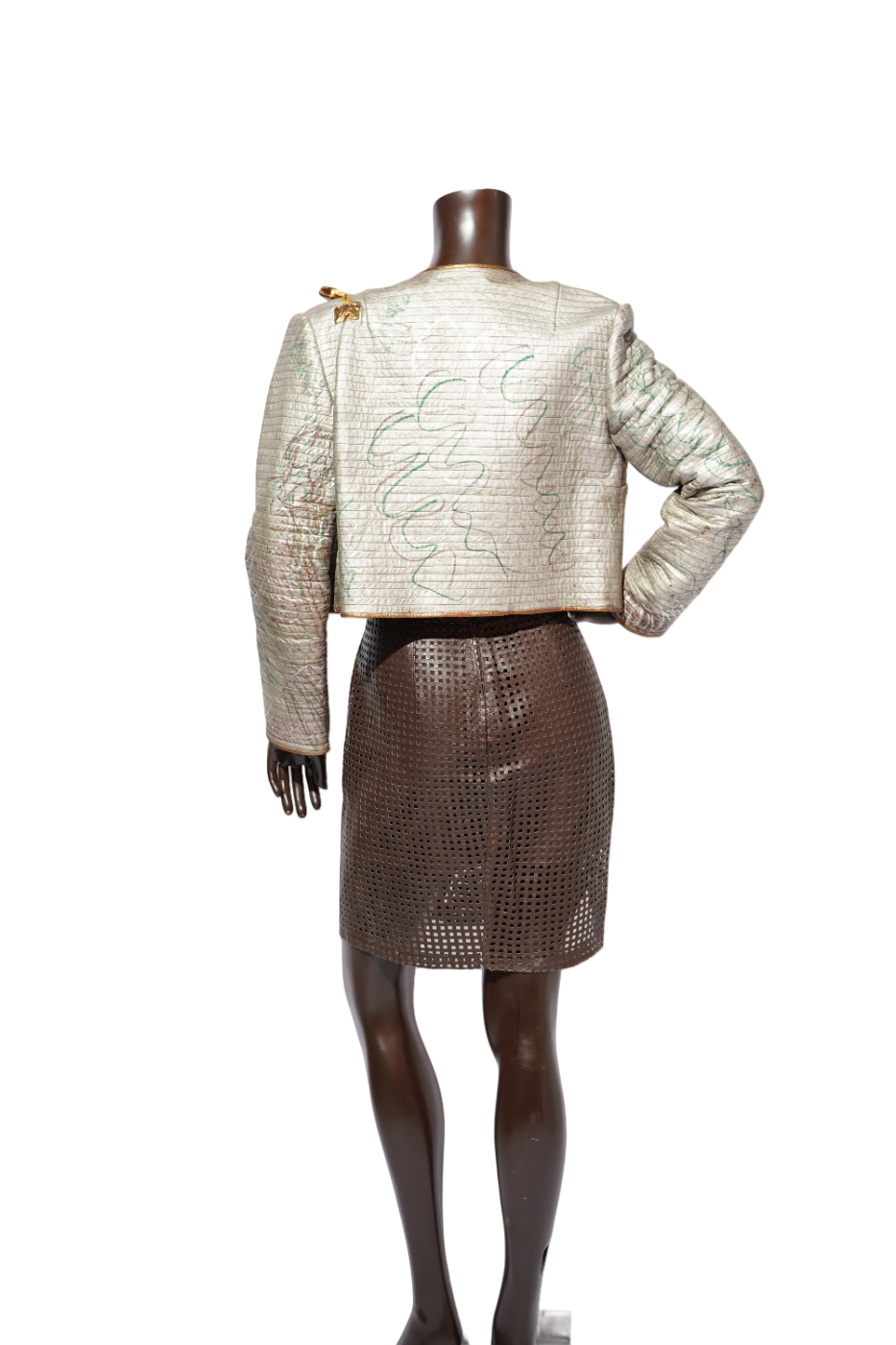 1980's Lisandro Sarasola Metallic Quilted Cropped Jacket — image 2