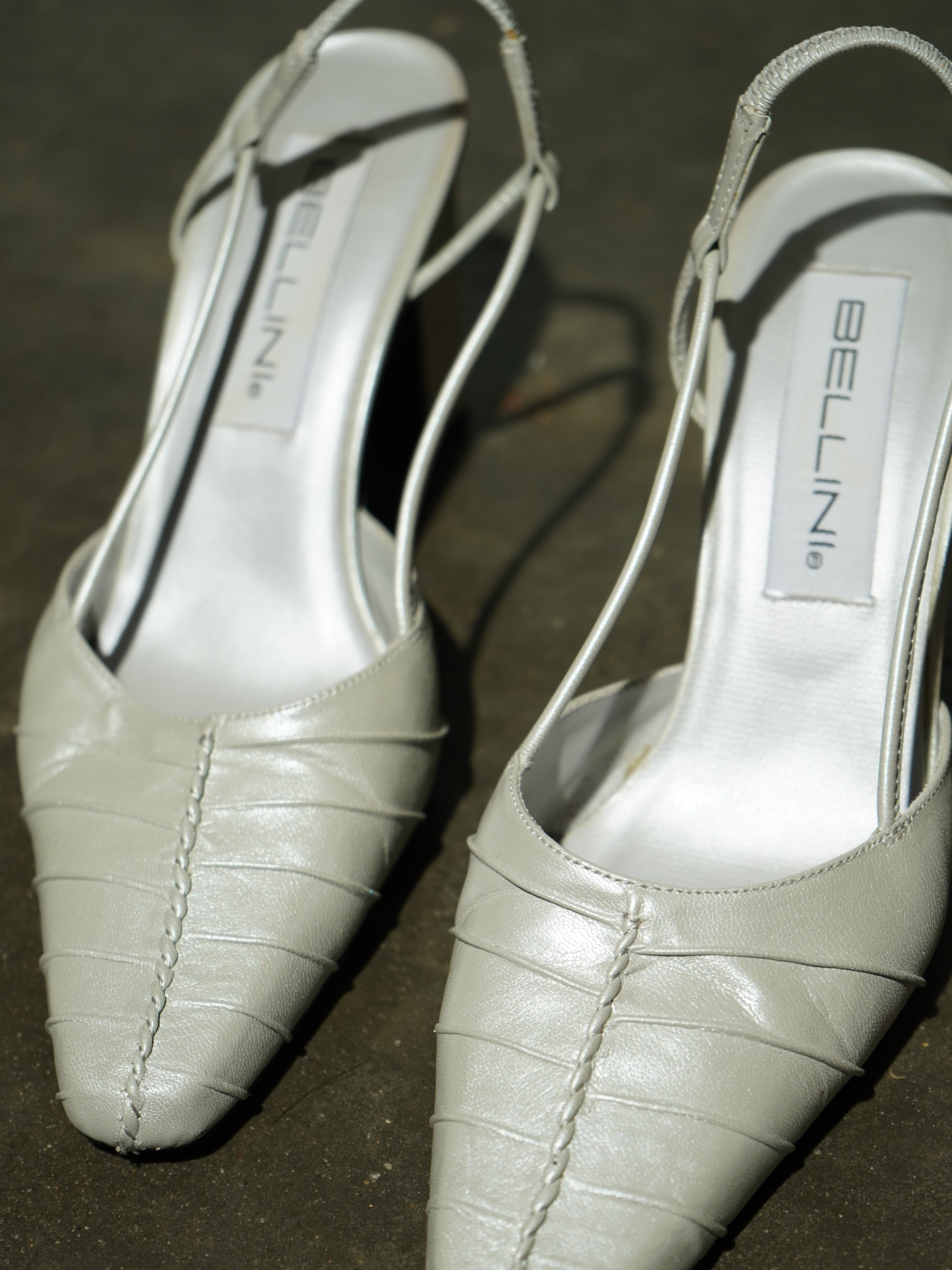 Bellini Silver Croc-Quilted Slingback Kitten Heel — image 5