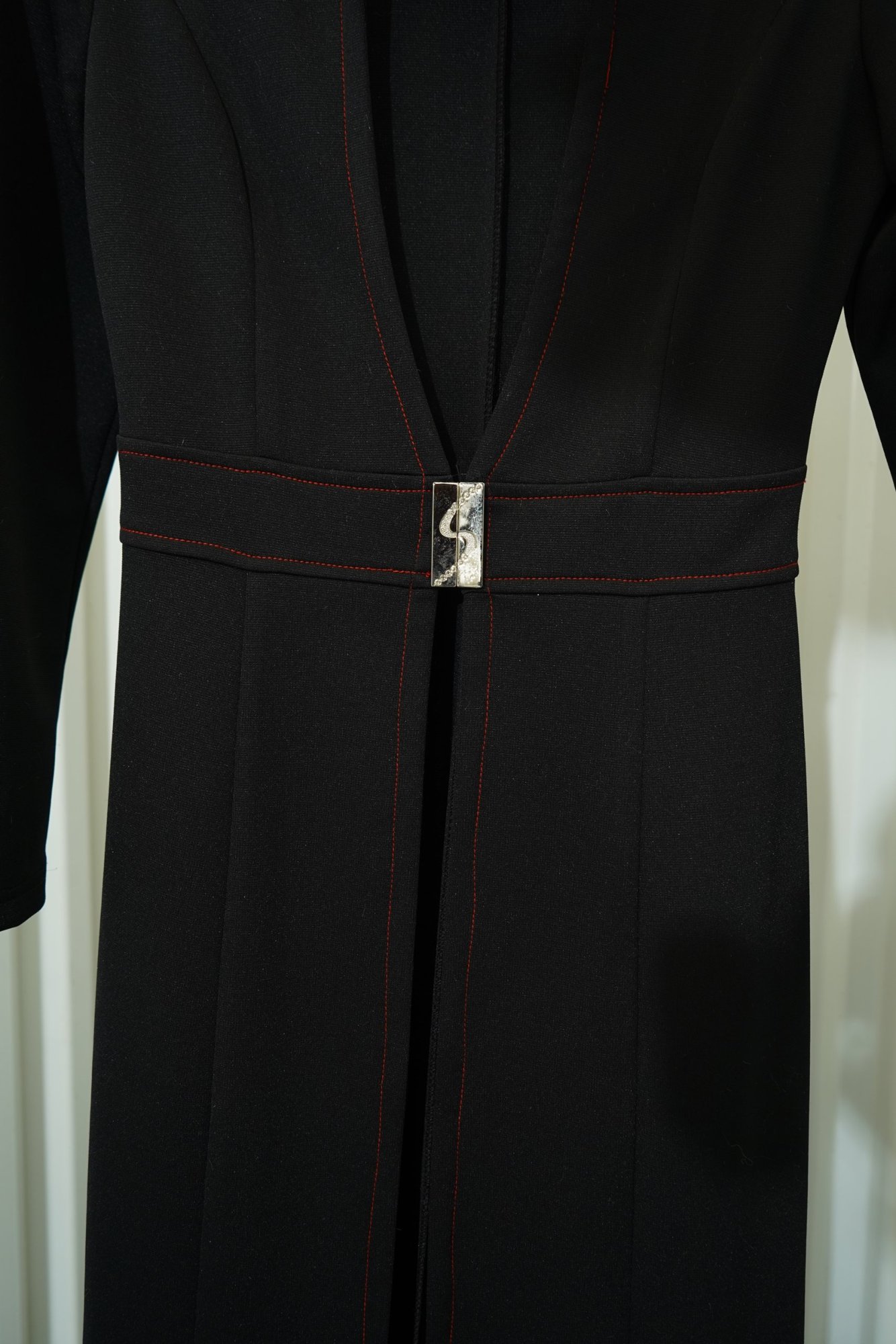 2000s-2010s PiaoYa Long Black Belted Coat Dress, image 5