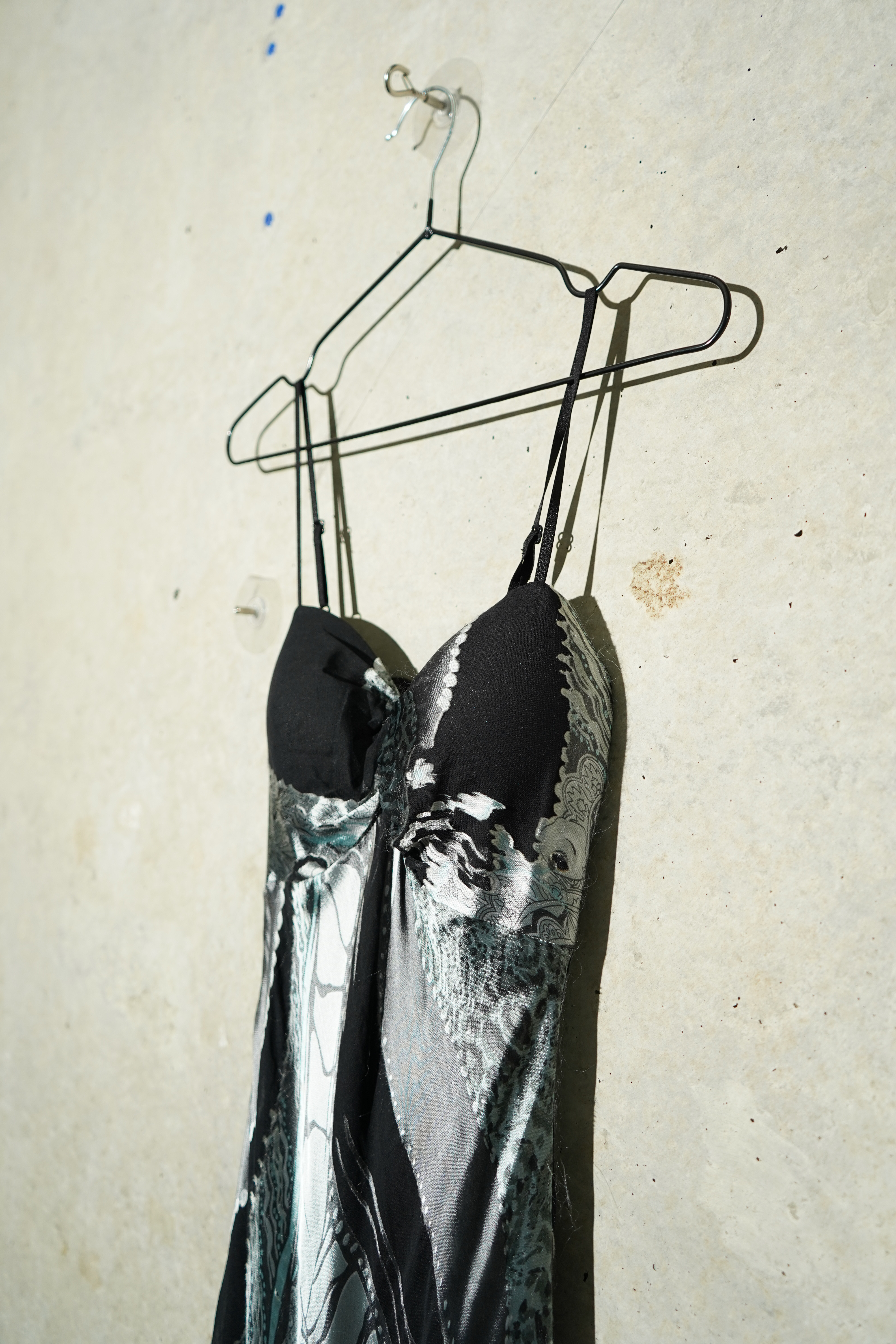 Black and Silver Abstract Print Midi Dress — image 7