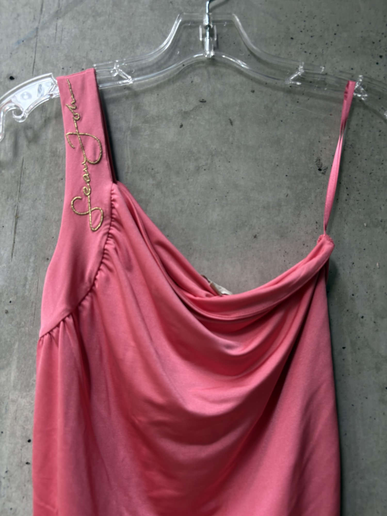 2000s Sean Jean Asymmetric Draped Pink Mini Dress, image 4