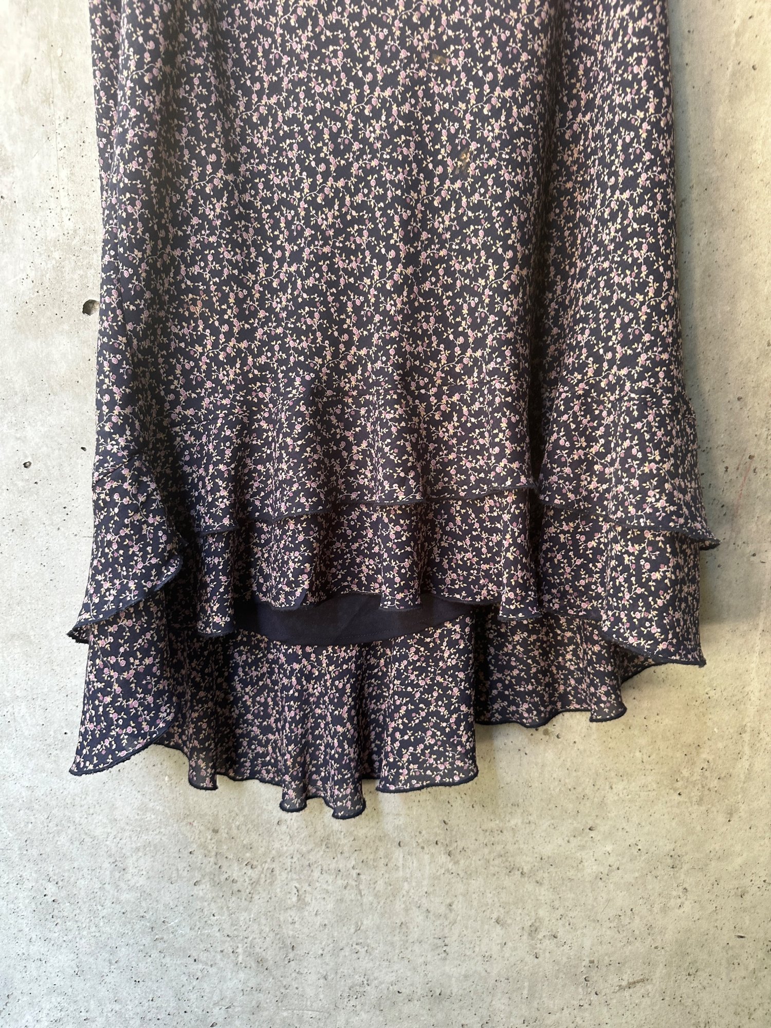 90s Lane Bryant Floral Print Ruffle Hem Midi Skirt, image 2