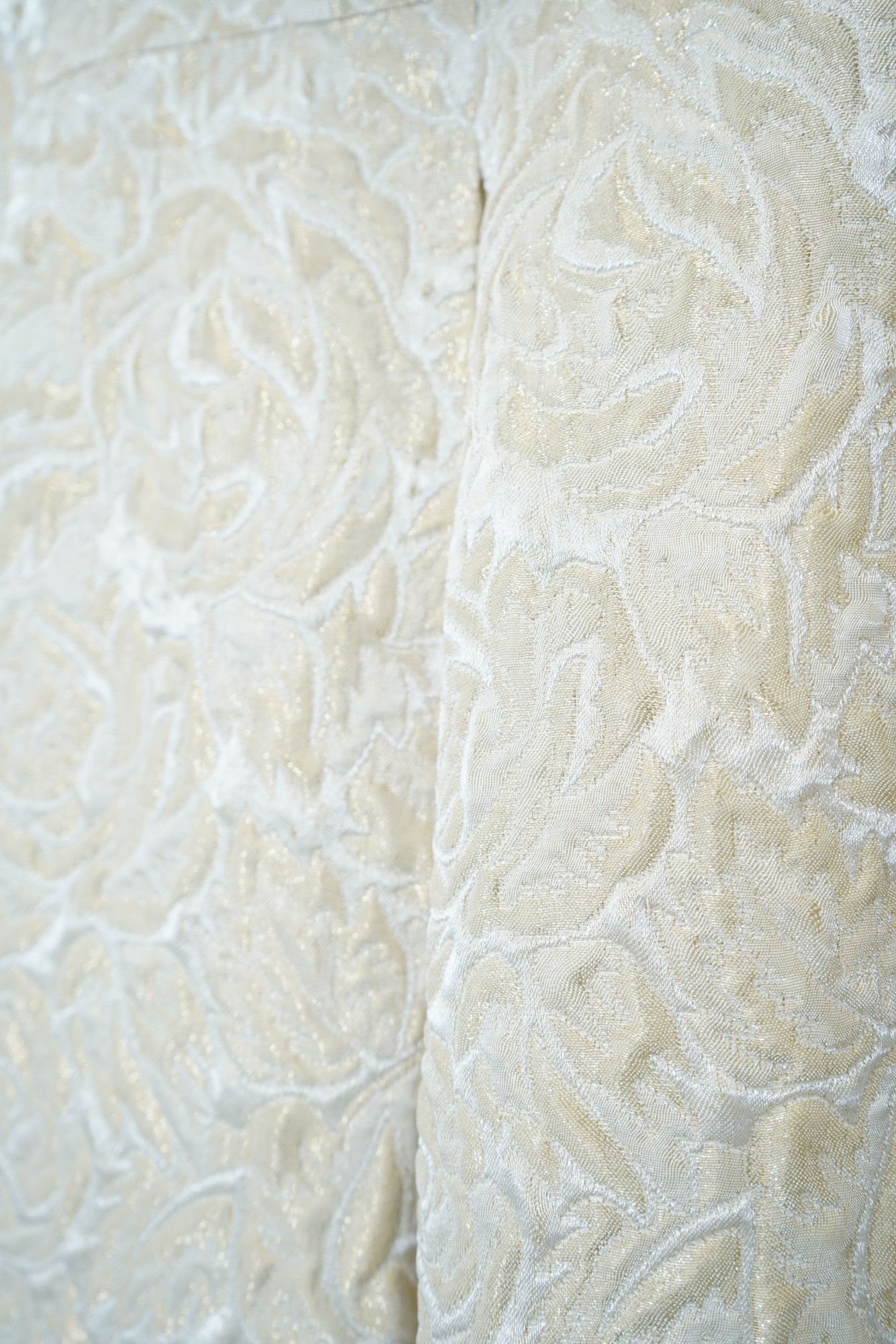 1980s cream floral jacquard/brocade coat, image 5