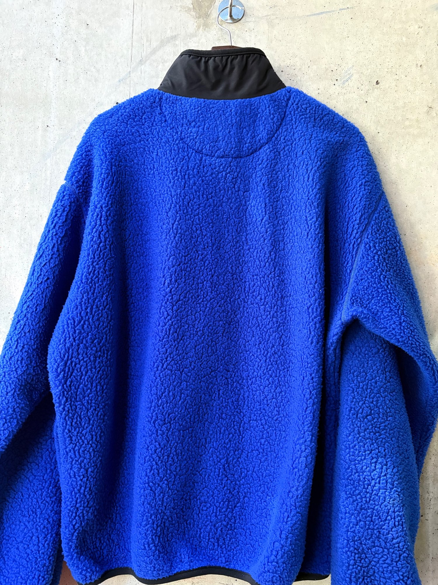 J crew 1990s blue fuzzy fleece zipup, image 3