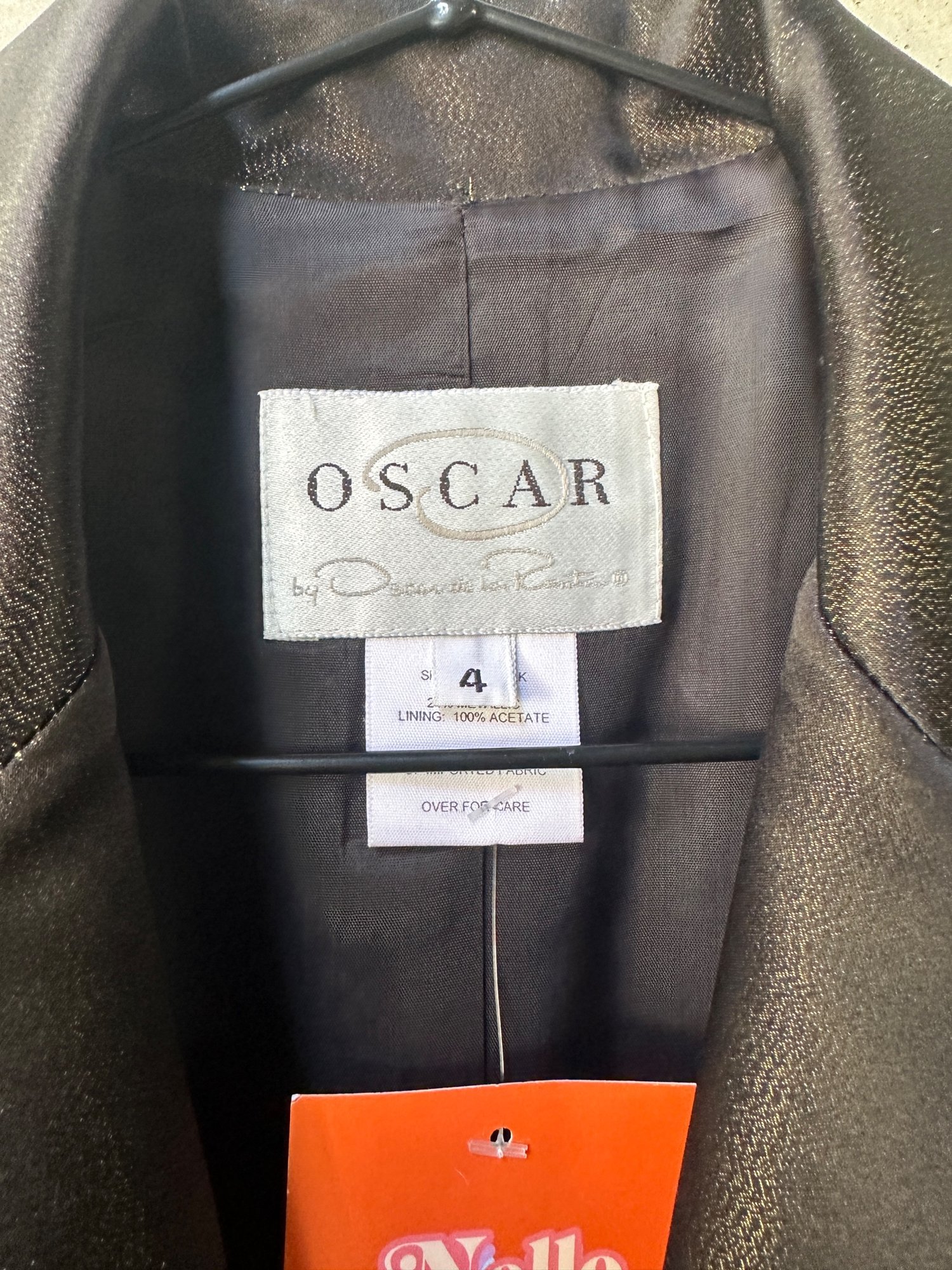 90s Oscar Satin Single-Button Blazer, image 2