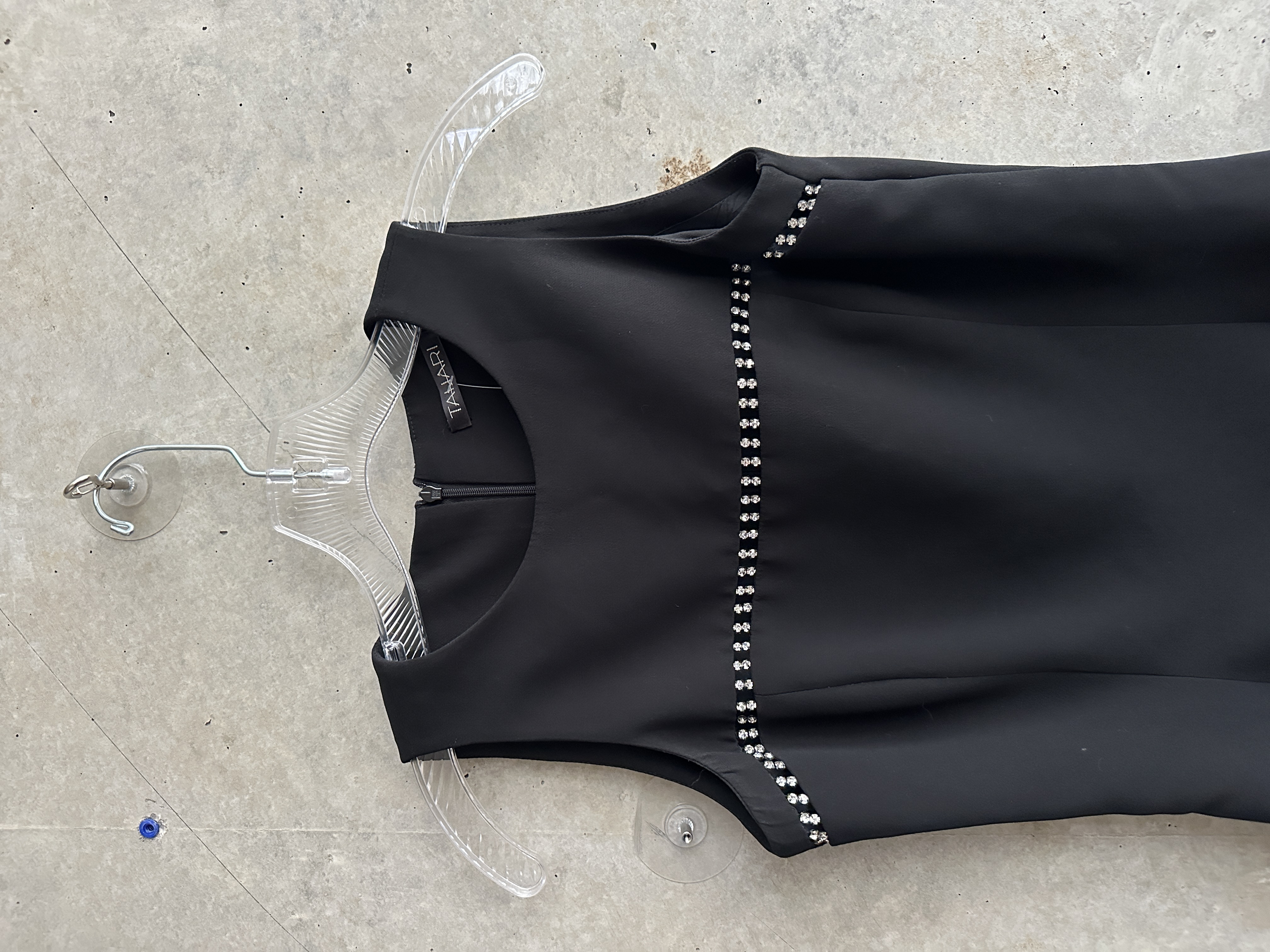 Tahari Black Rhinestone Mini Dress, image 3