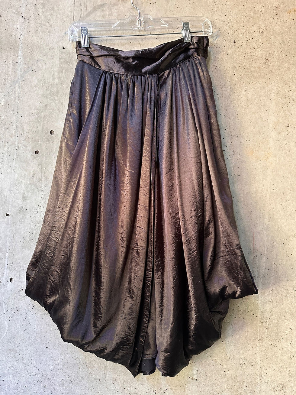 1990s-2000s Great Fortune Iridescent Satin Balloon Skirt
