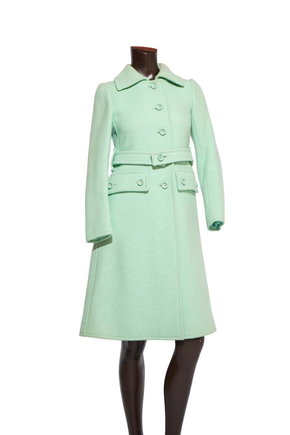 Courrèges Hyperbole Paris Mint Green Wool Belted Coat — image 2