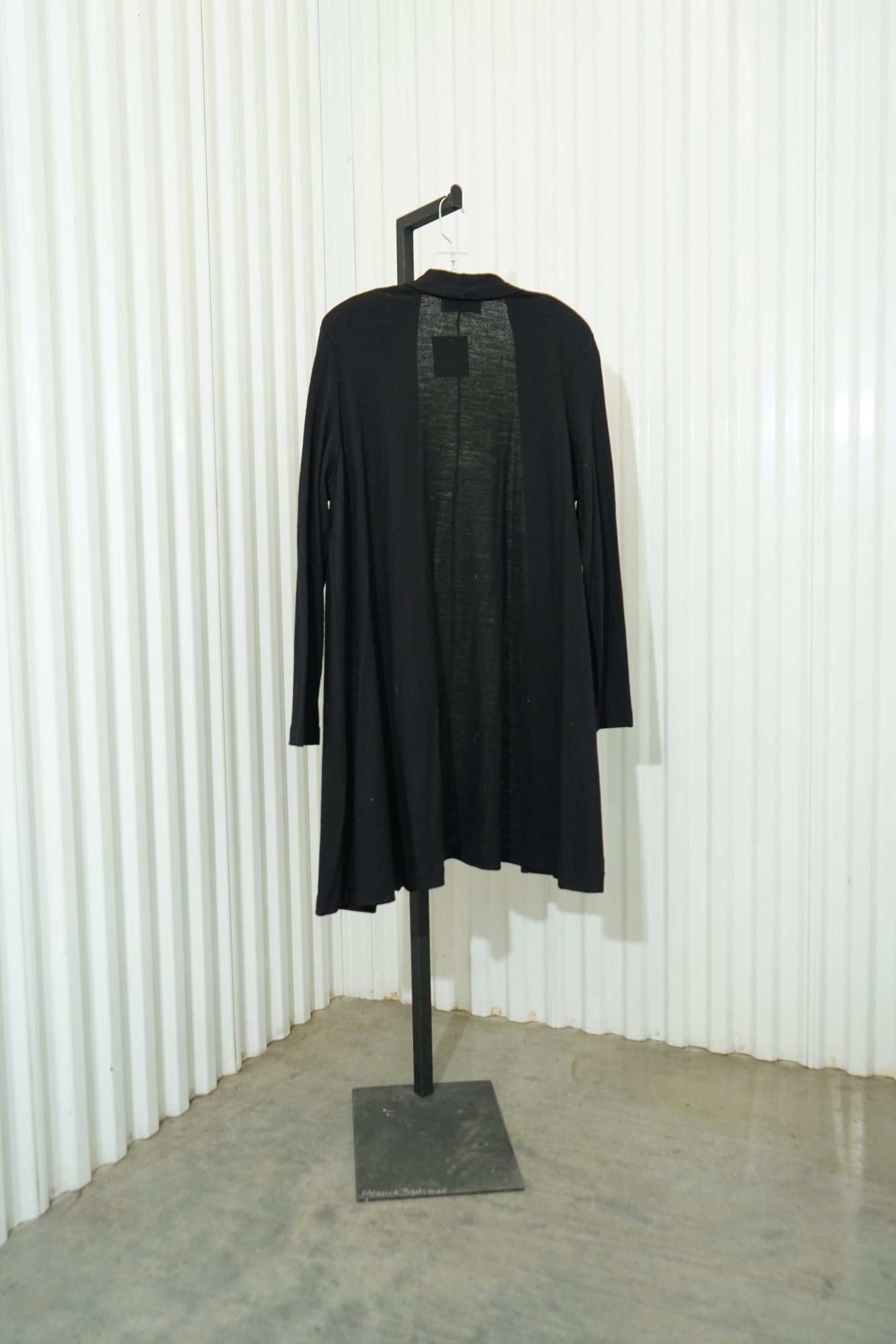 90s lew magram COLLECTION  Black Long Sleeve Midi Length Open Cardigan, image 4