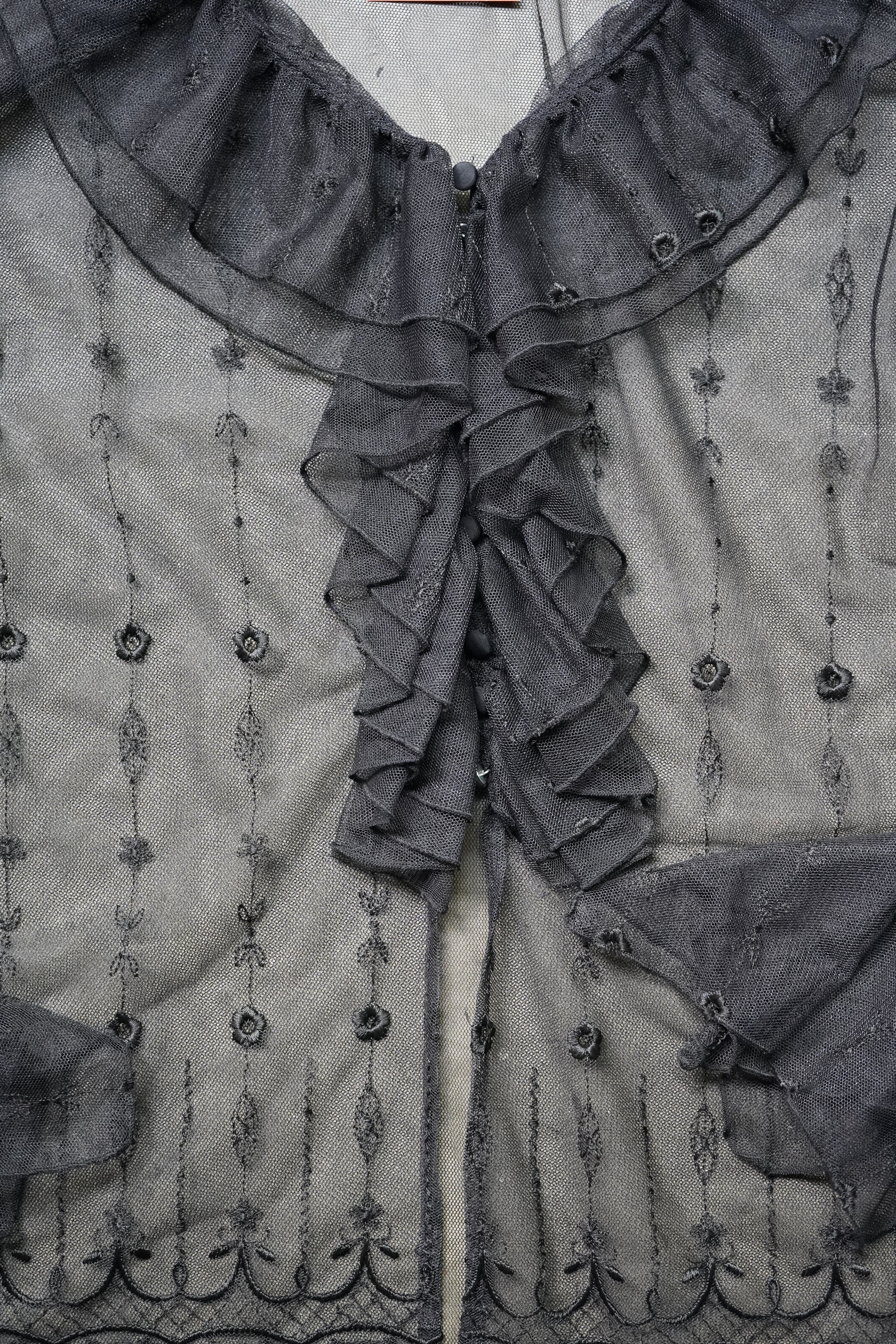 Nouvelle Couture Black Lace Sheer Top, image 3