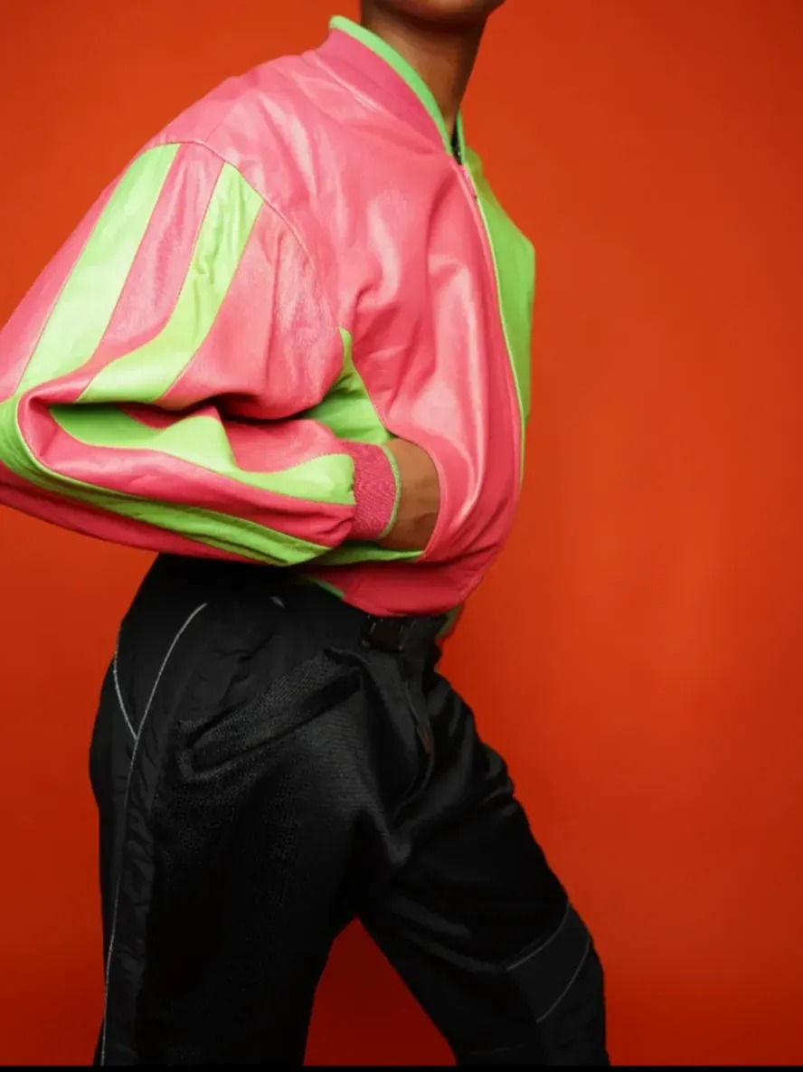 Thumbnail: Cache Pink & Green Varsity Jacket