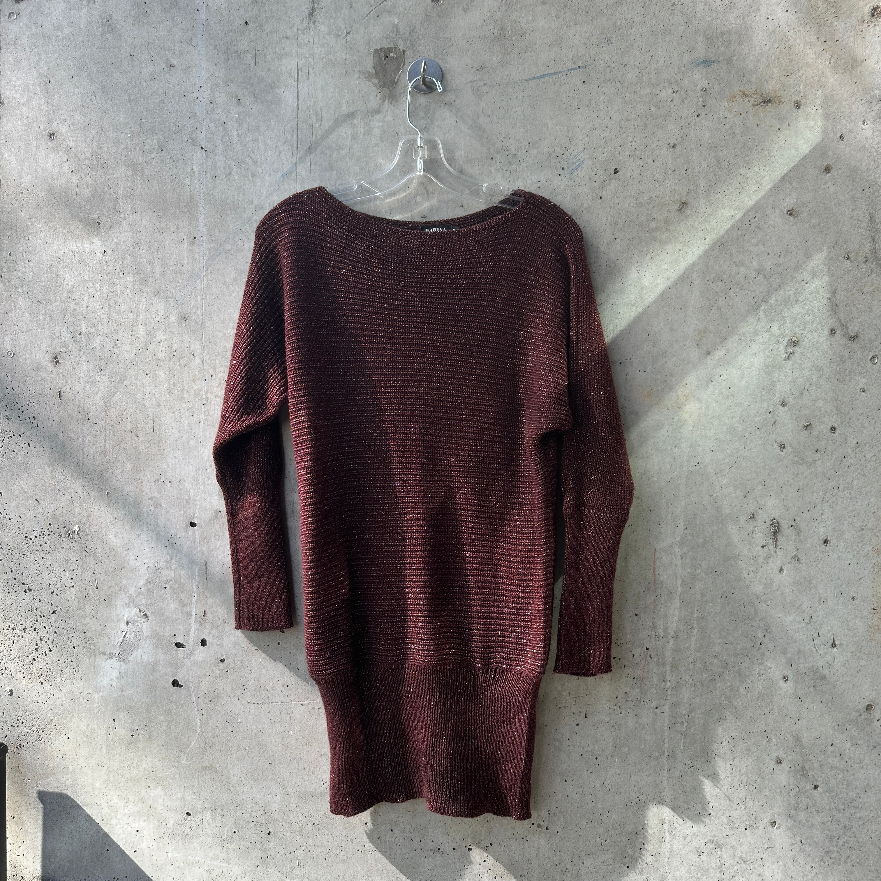 Marina Brown Gold Glitter 2000's Sweater Dress — image 3