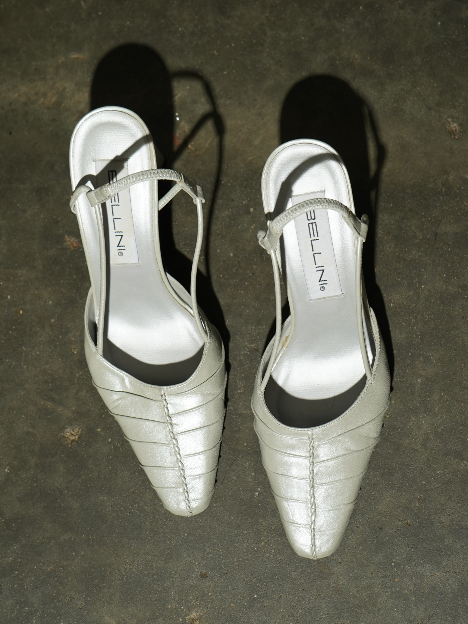 Bellini Silver Croc-Quilted Slingback Kitten Heel — image 2