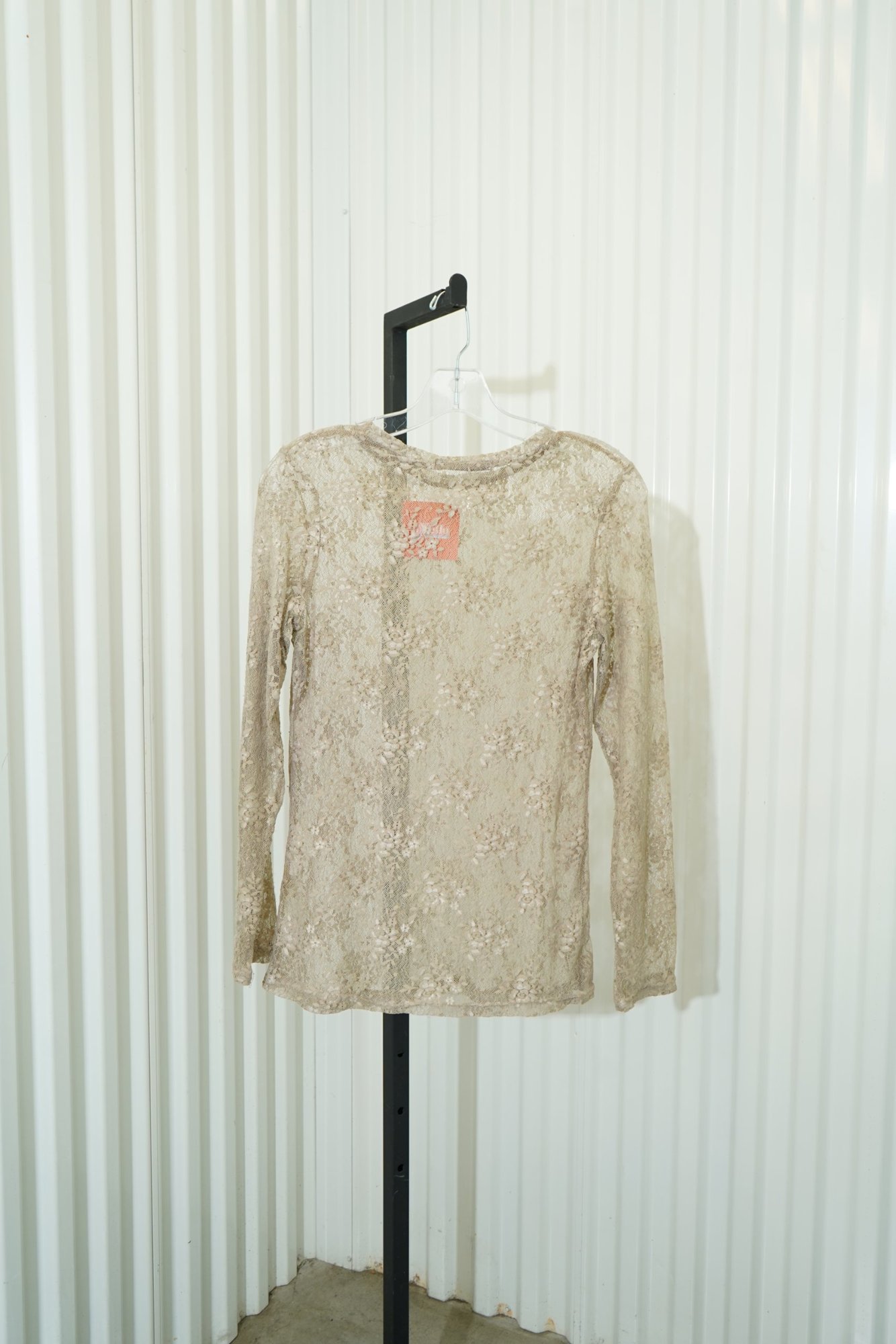90s CELLE Champagne lace Long Seeve Top, image 6