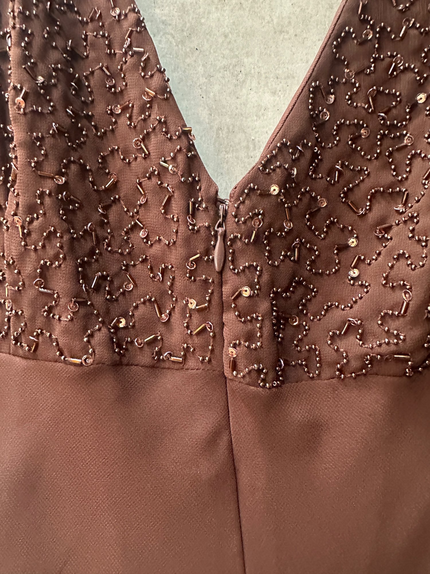 1990s-2000s EVA BLUE Beaded Bodice Empire Waist Dress, image 6