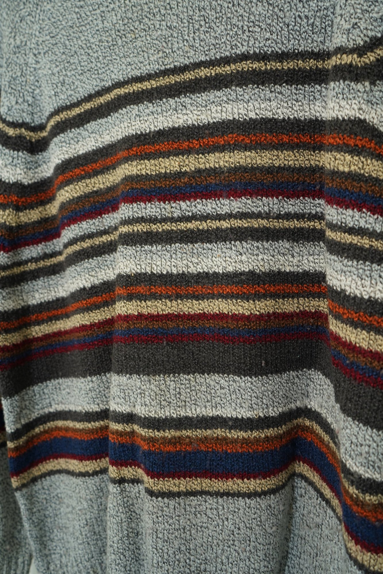 90s Carolyn Taylor Essentials Grey Marl Multi-Stripe Knit Sweater, image 3