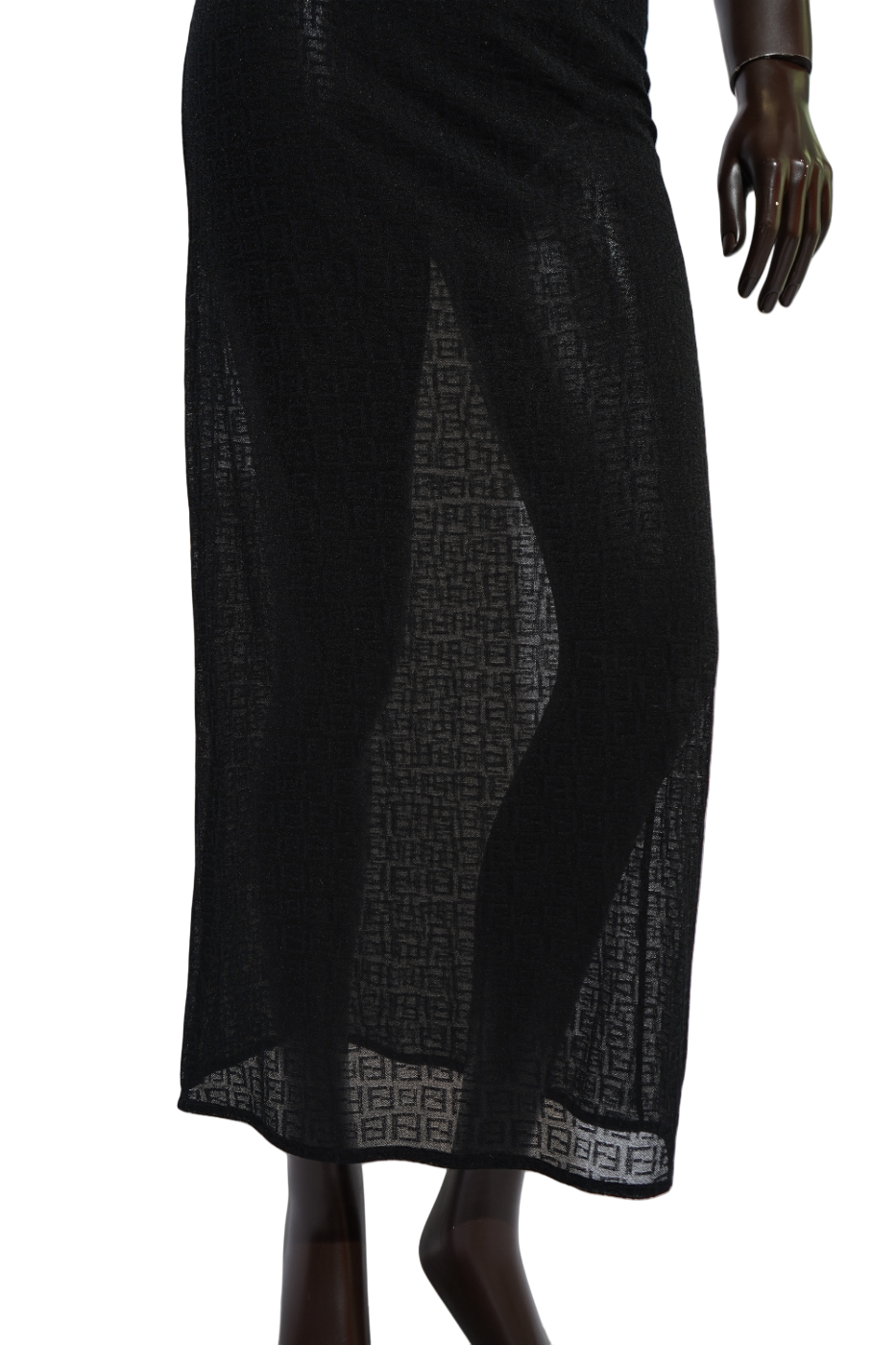 FENDI Mare — Black Zucchino Monogram Halter Maxi Dress Circa 1990s | Karl Lagerf — image 4