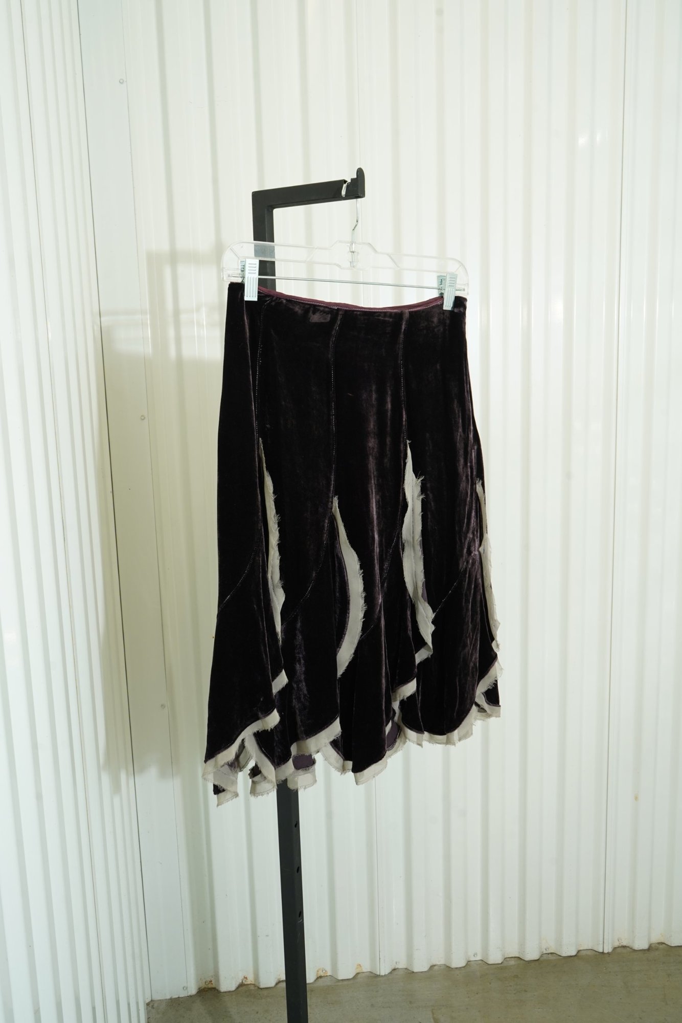 2000s-2010s odille Purple Velvet Flared Skirt, image 4