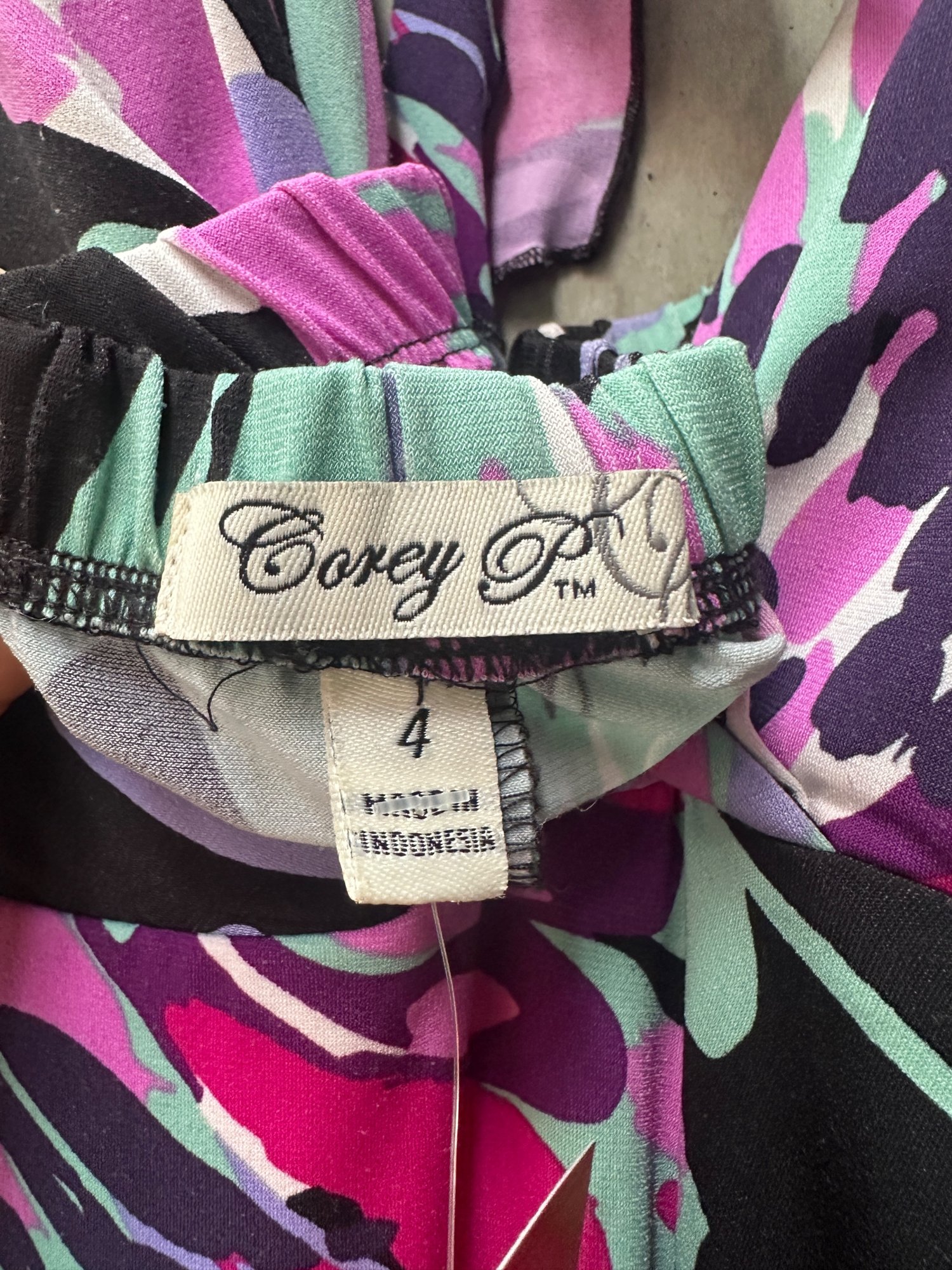 2000s Corey P. Abstract Floral Print Halter Dress, image 5