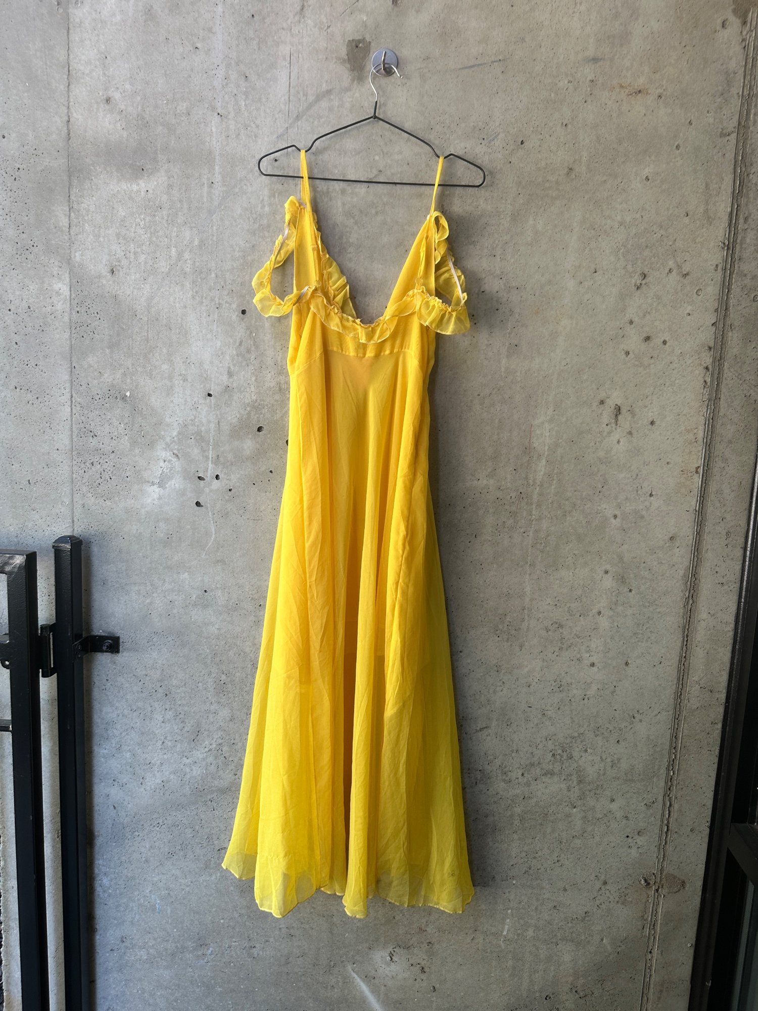 Yellow Ruffle Strap Maxi Dress, image 7