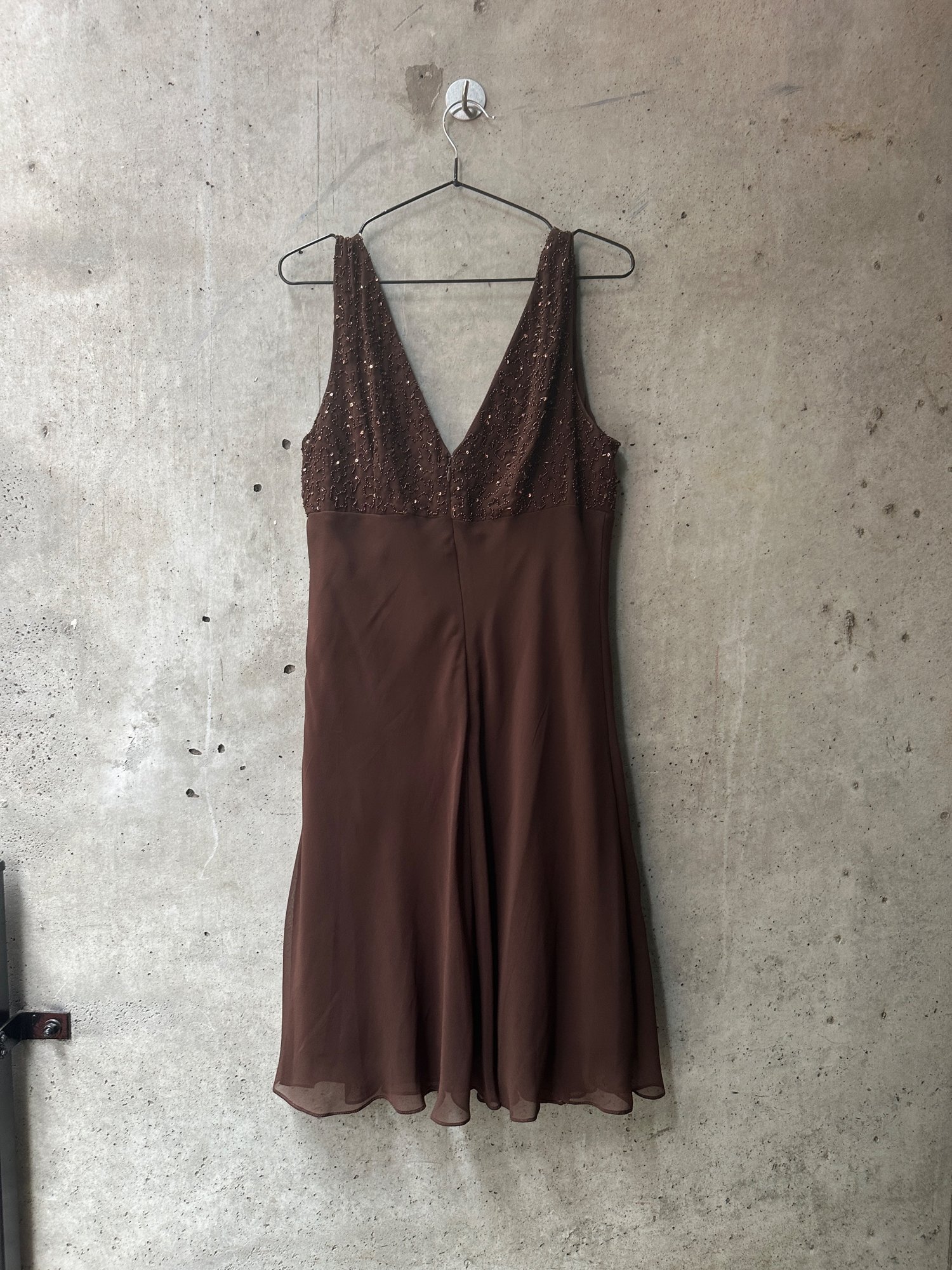 1990s-2000s EVA BLUE Beaded Bodice Empire Waist Dress, image 4
