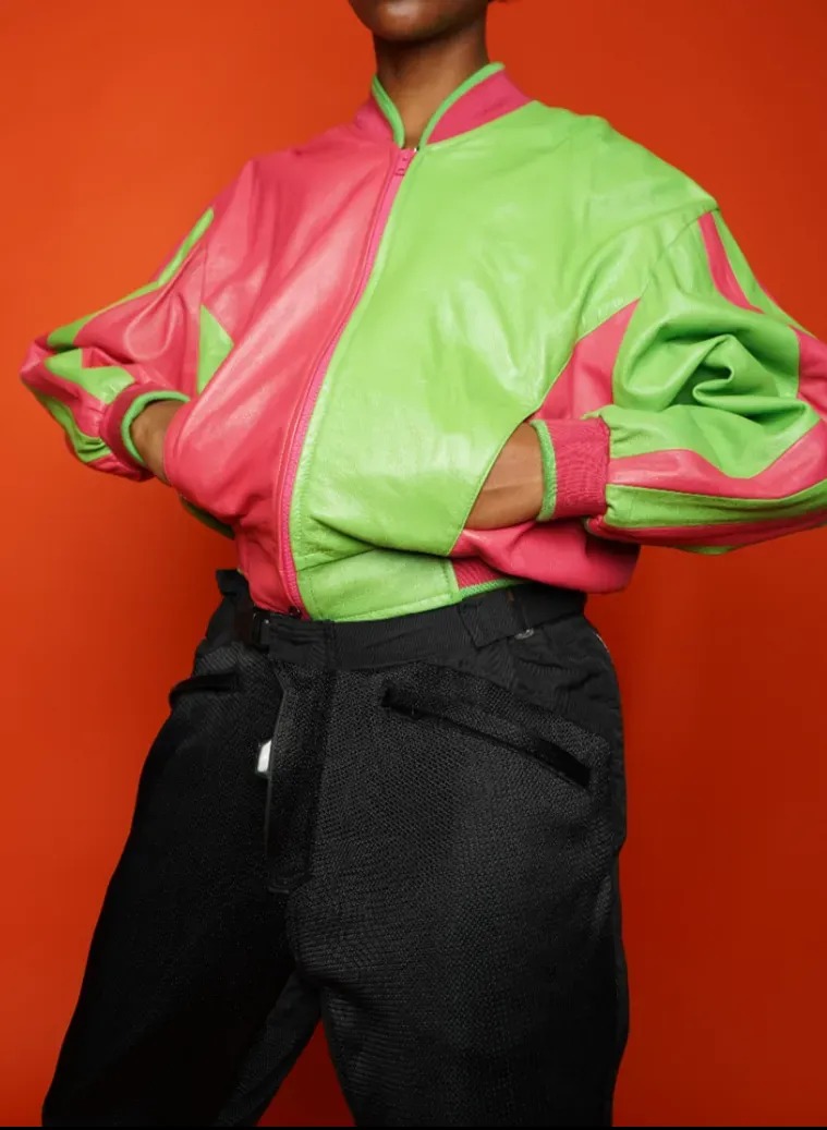 Cache Pink & Green Varsity Jacket, image 4