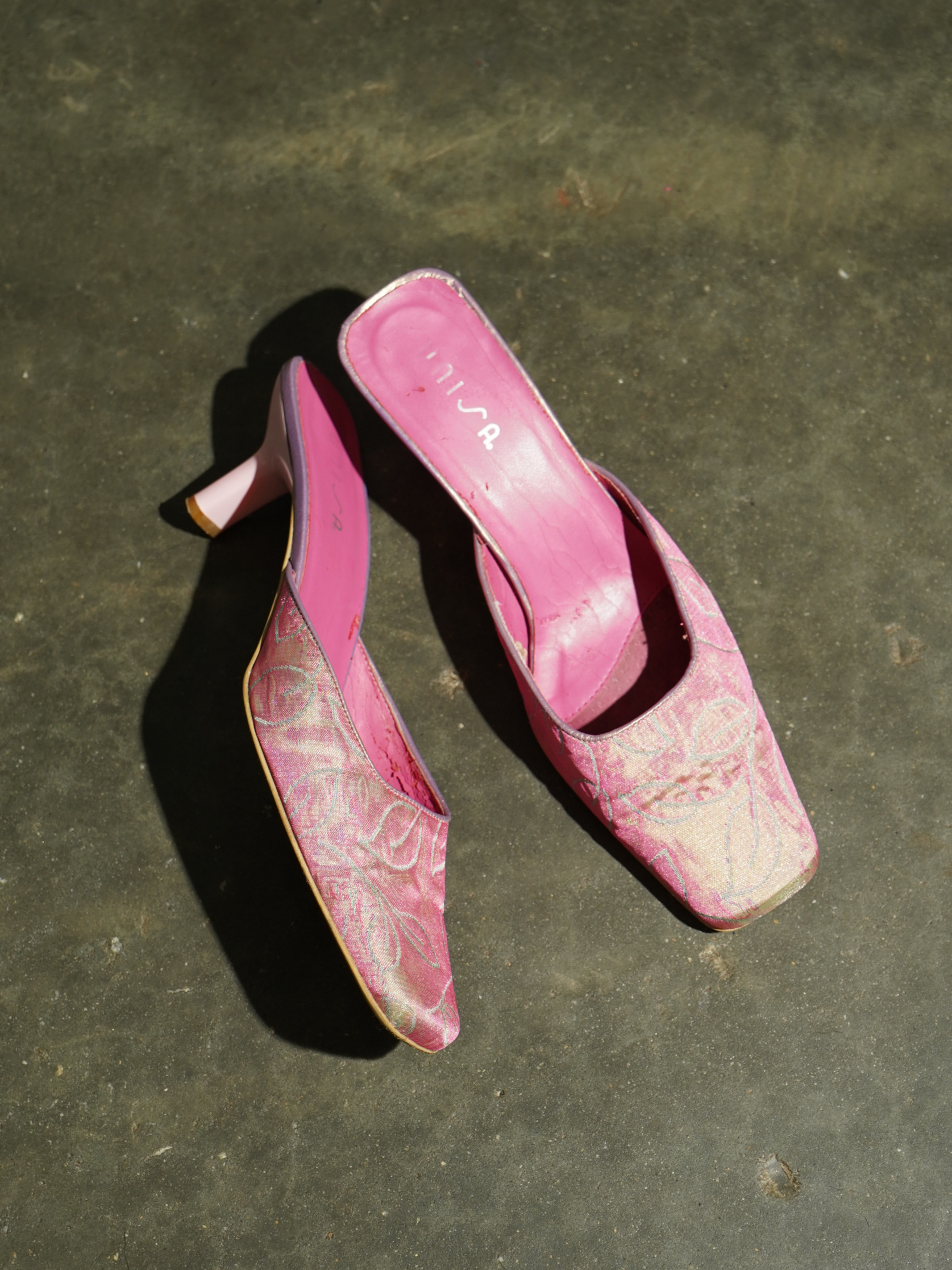 UNISA Pink Brocade Square-Toe Kitten Mule — image 6
