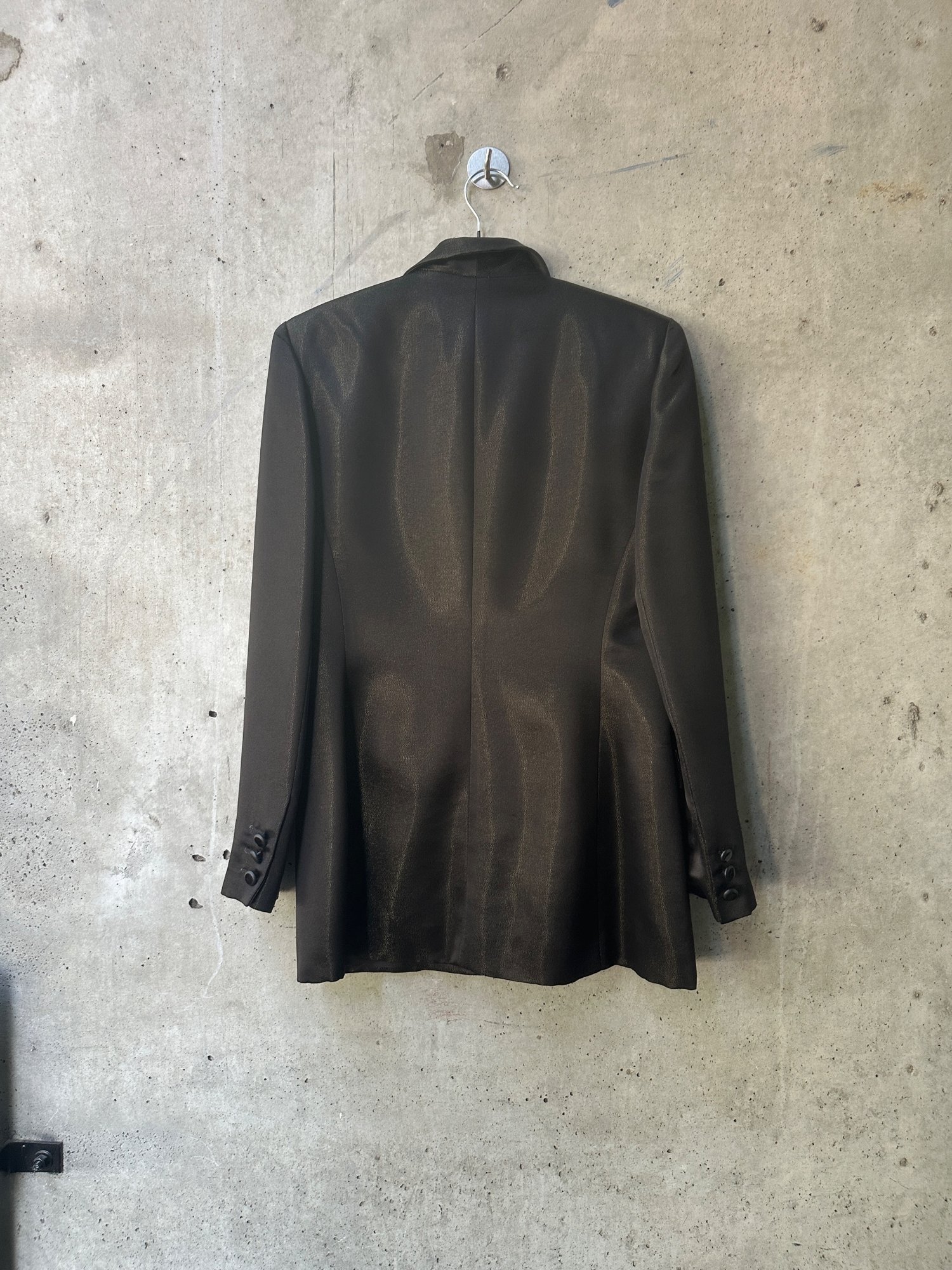 90s Oscar Satin Single-Button Blazer, image 6