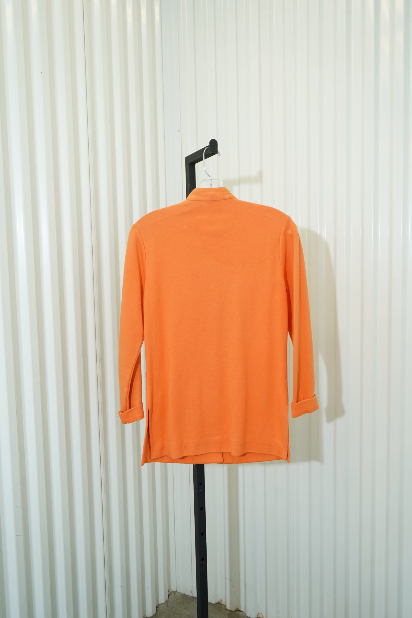 Y2K Shanghai Tang Orange Mandarin Collar Frog-Clousure Structured Jacket, image 7