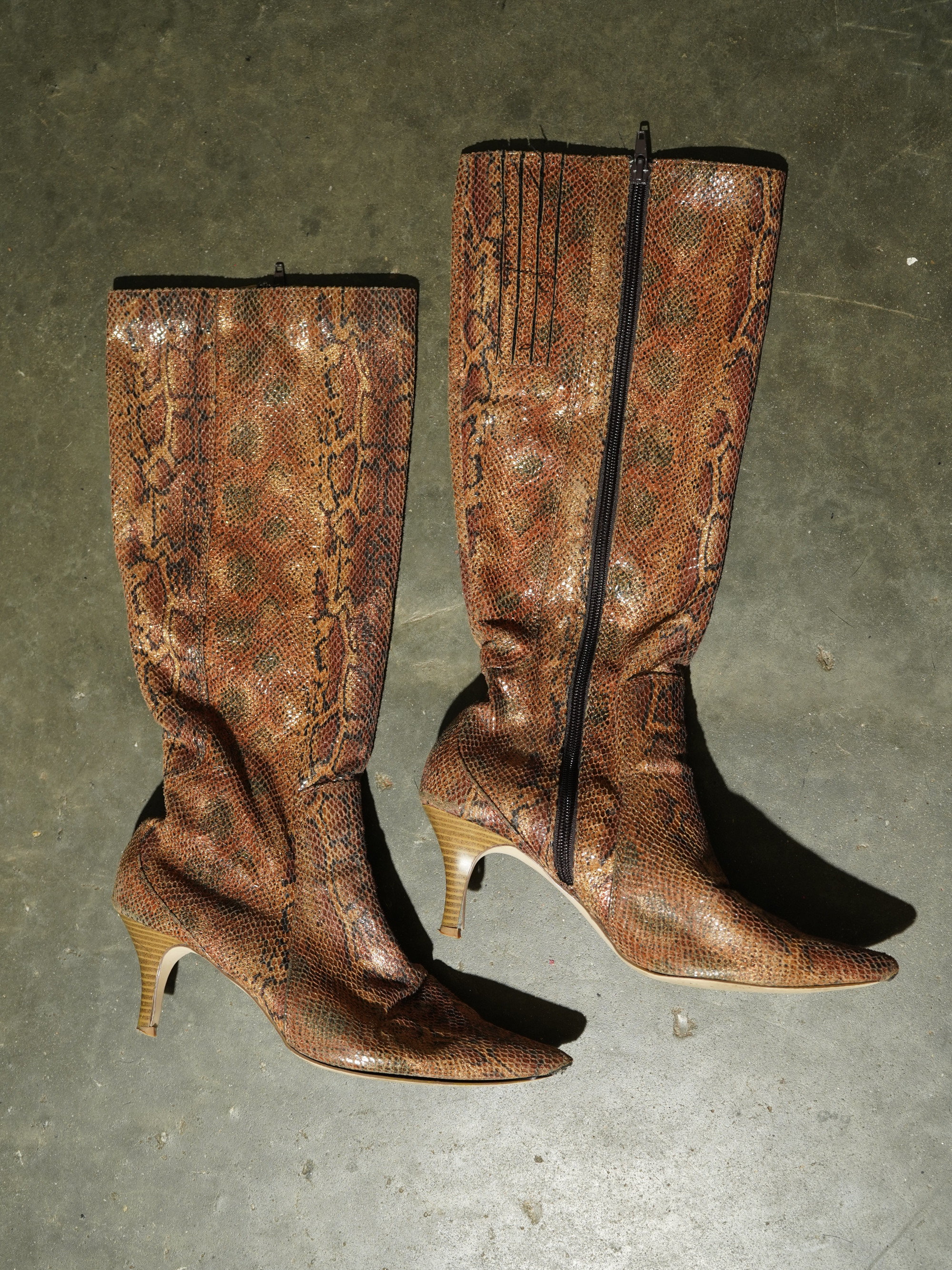 Python Fantasy Wide-Cuff Kitten Heel Boot — image 4