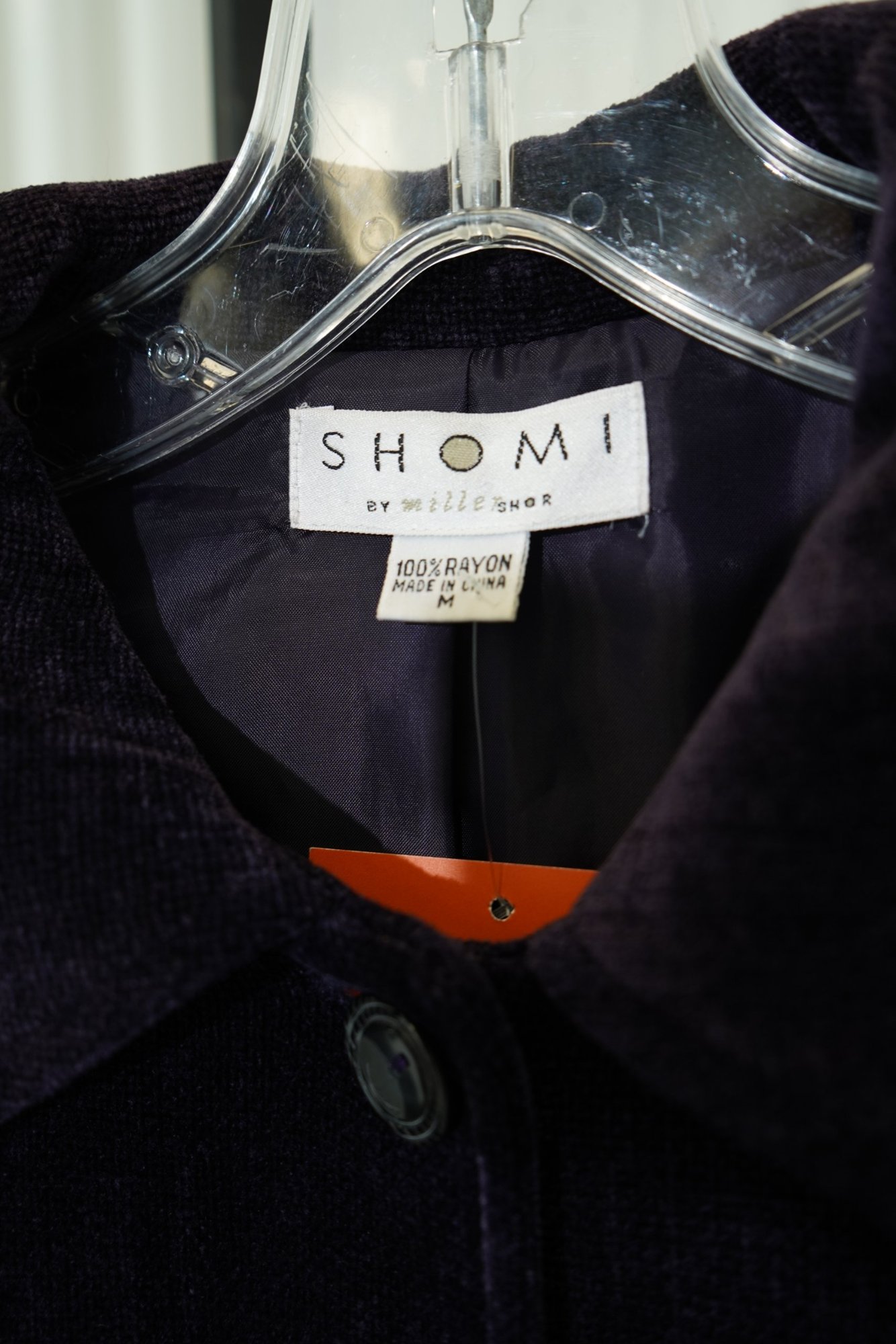 90s Shomi by Miller Shor Eggplant Plus velvet button Front-Jacket, image 3