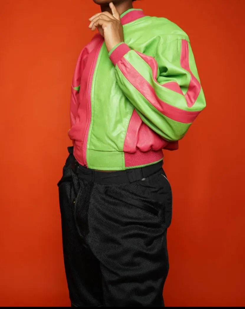 Cache Pink & Green Varsity Jacket, image 5