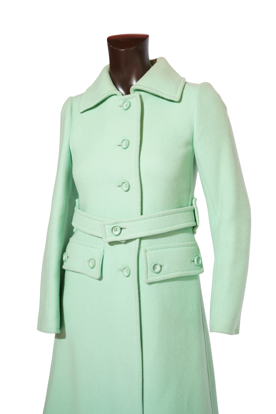 Courrèges Hyperbole Paris Mint Green Wool Belted Coat — image 4