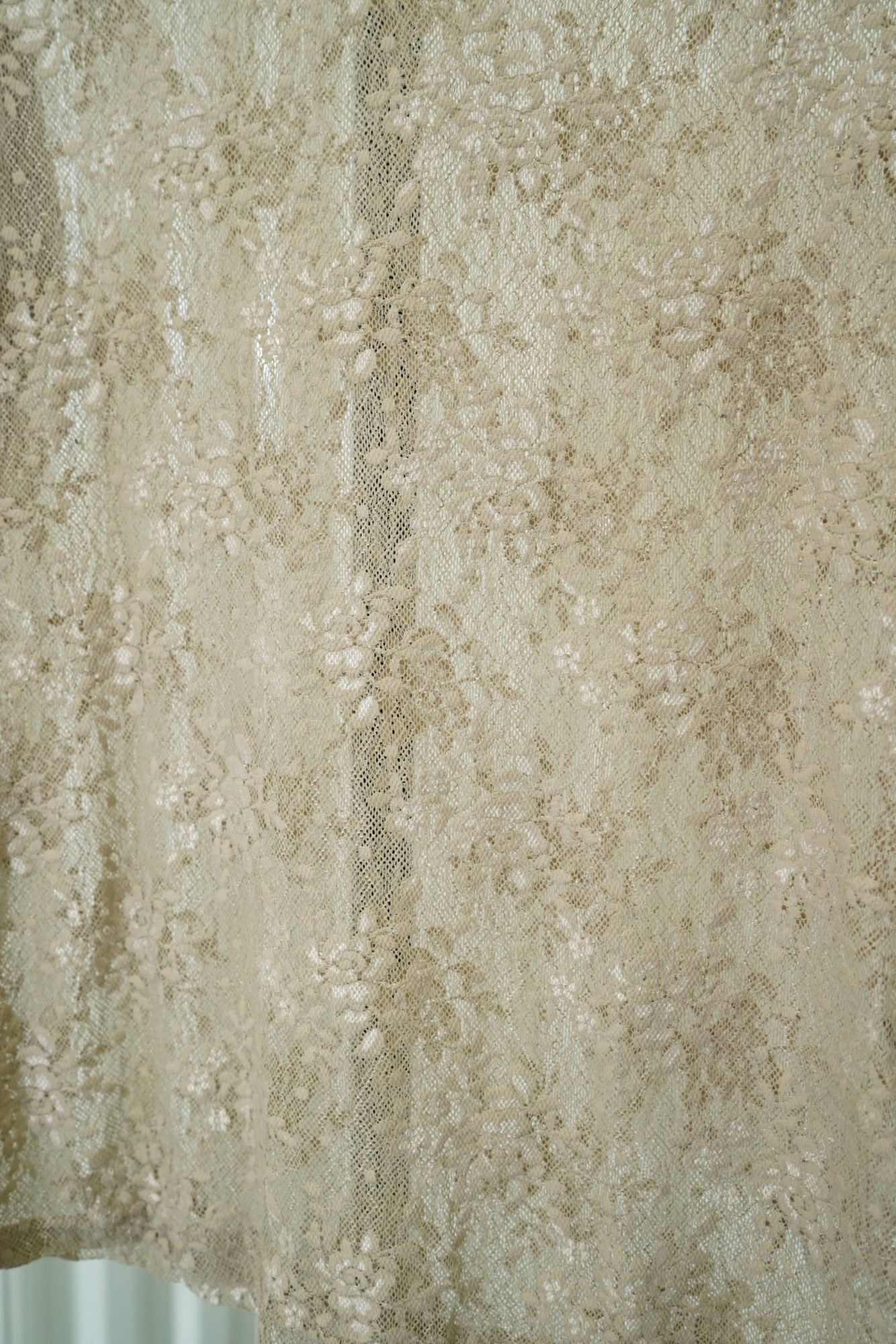 90s CELLE Champagne lace Long Seeve Top, image 4