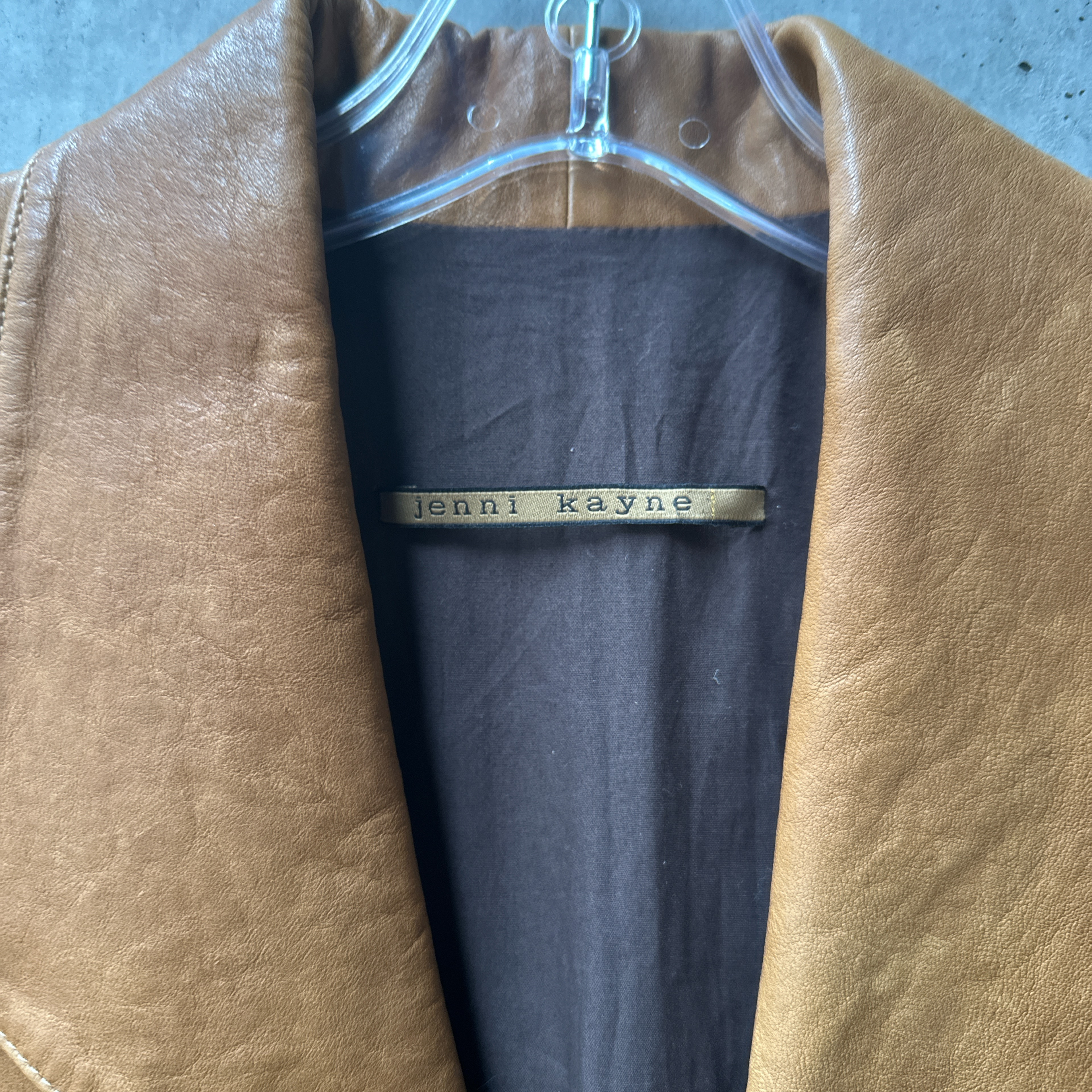 Jenni Kayne Tan Leather Coat with Cinched Hem — image 3
