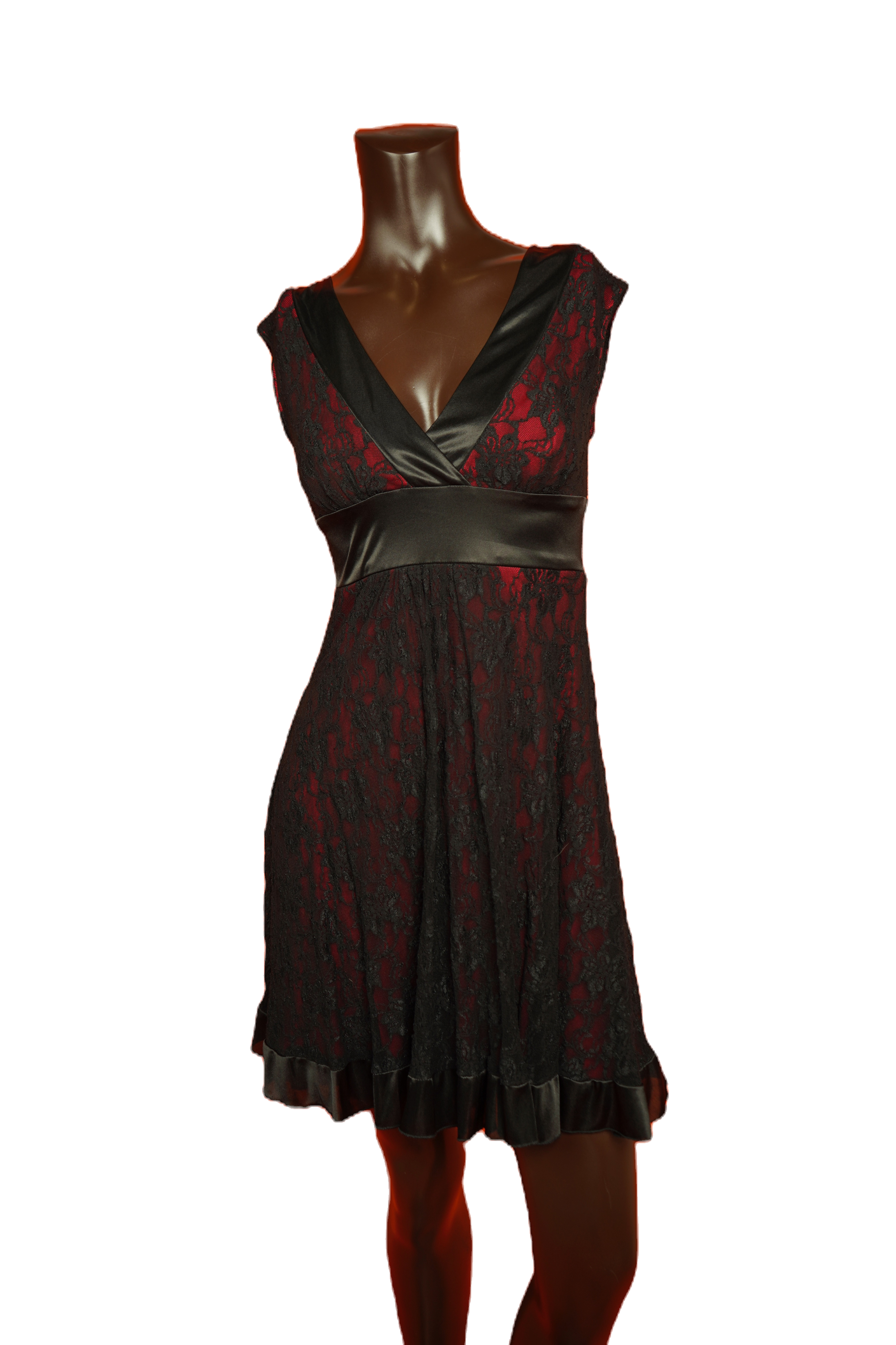 XOXO Black Lace Ribbon Dress