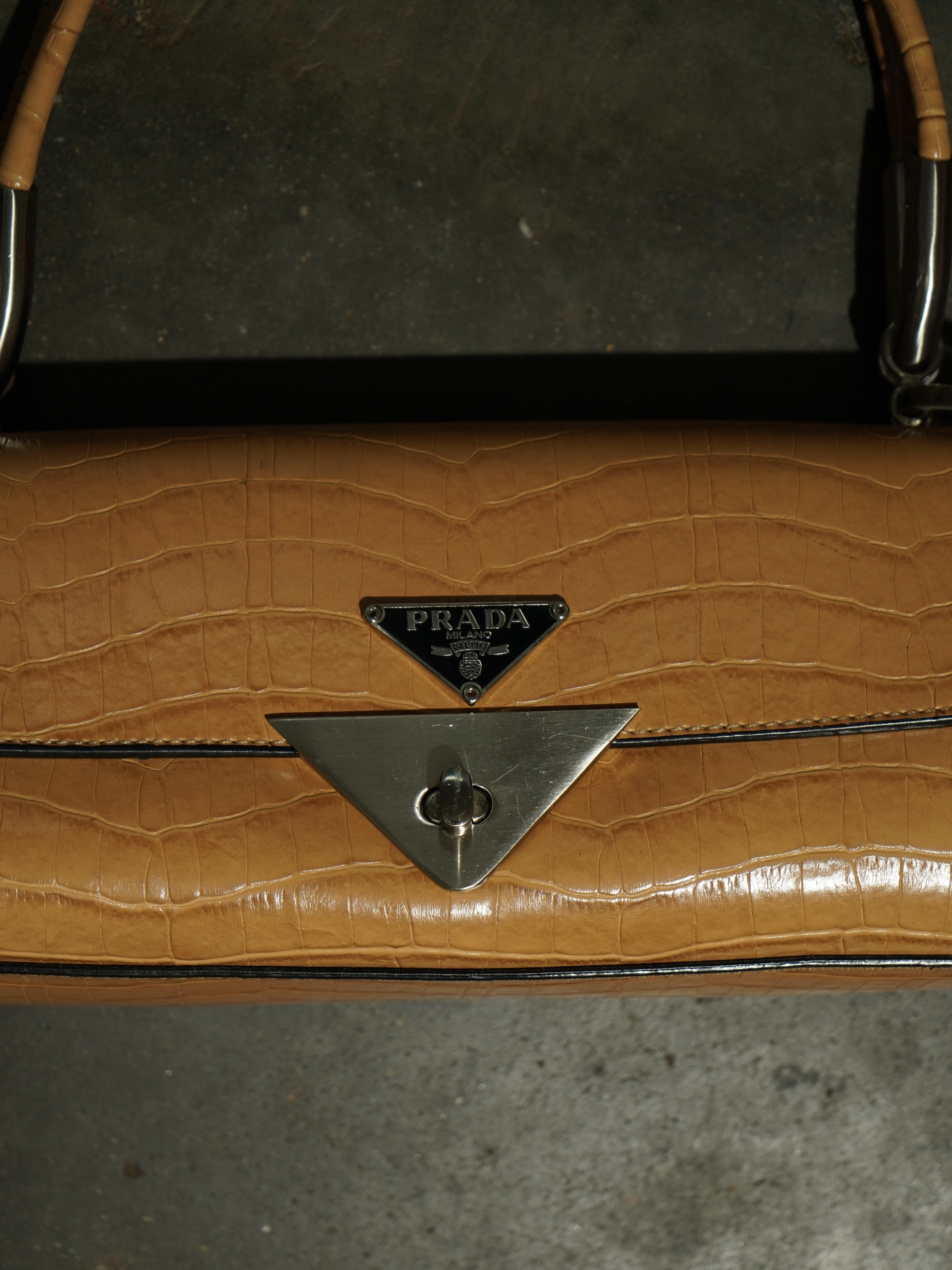 Prada-style croc shoulder bag — image 5