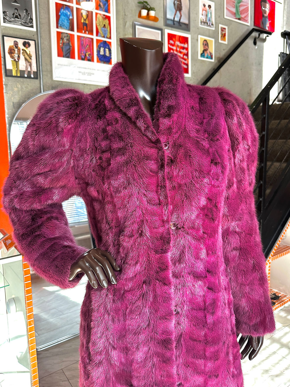 Thumbnail: Dark Fuchsia Mink MAXIMILIAN BONWIT TELLER Coat