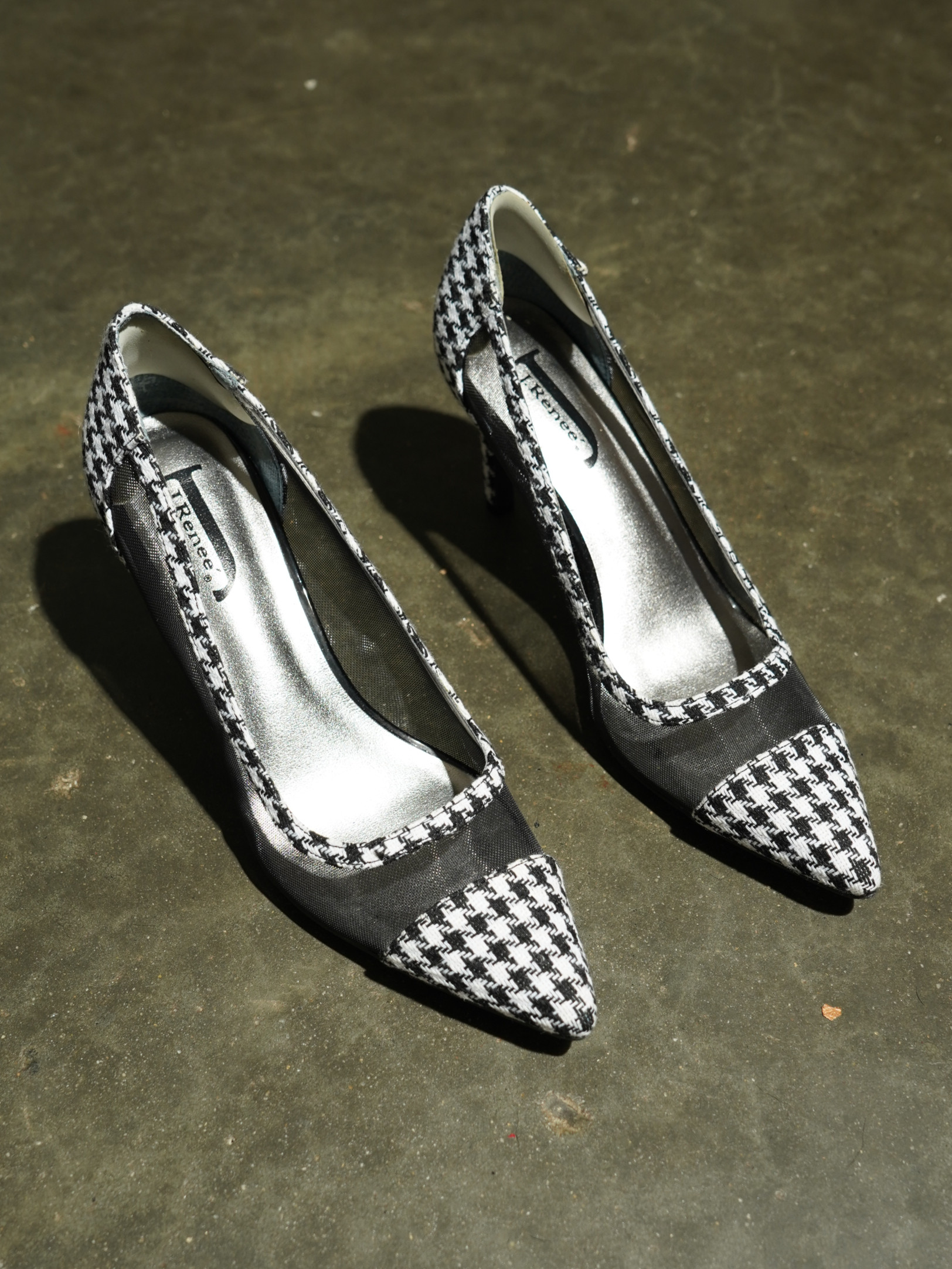 J. Renee Houndstooth Mesh Cap-Toe Stiletto Pump — image 4