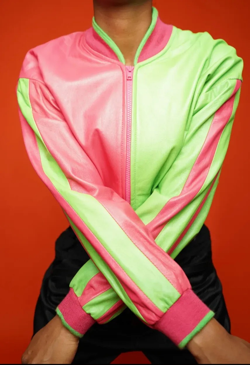 Cache Pink & Green Varsity Jacket, image 7