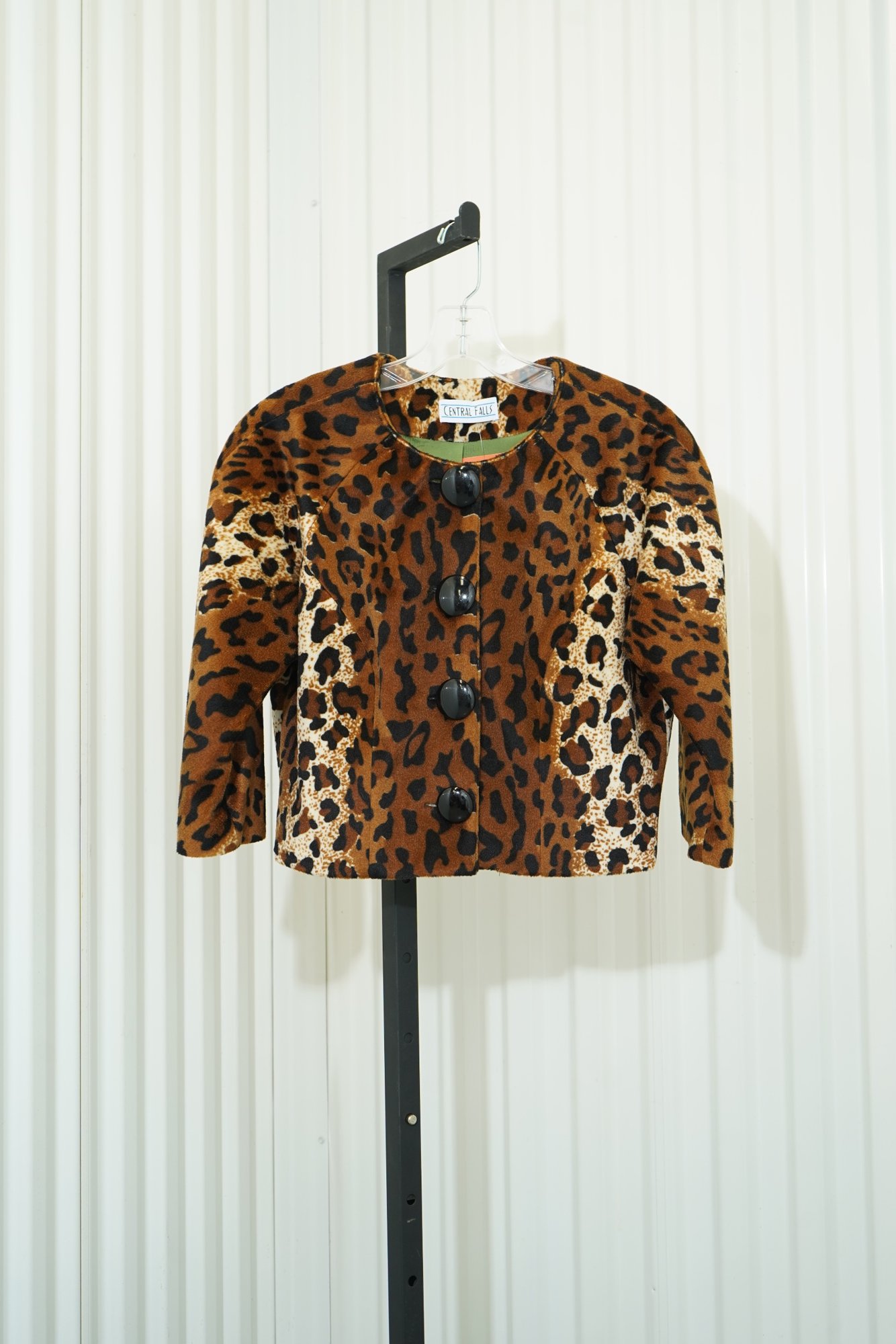 90s Central Falls Leopard Faux Fur Crop Jacket, image 2