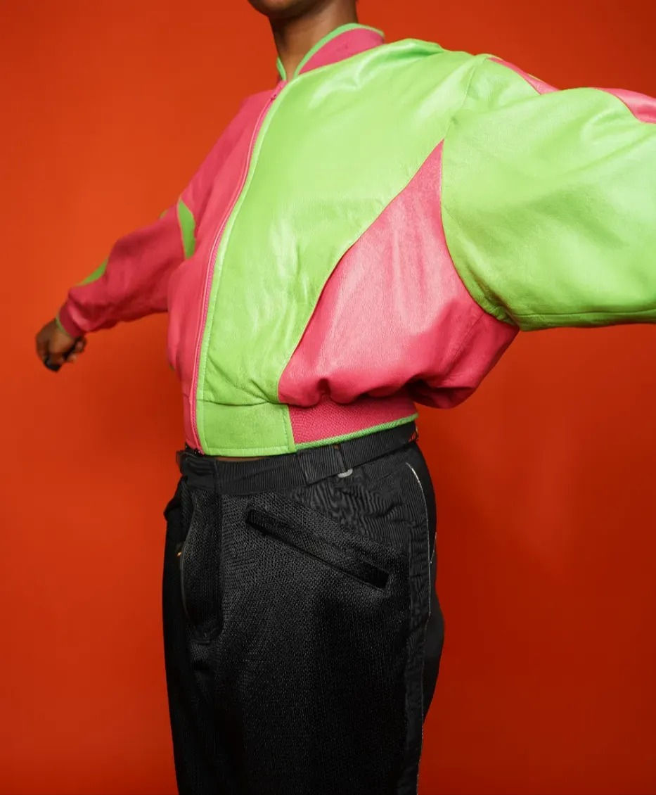 Thumbnail: Cache Pink & Green Varsity Jacket