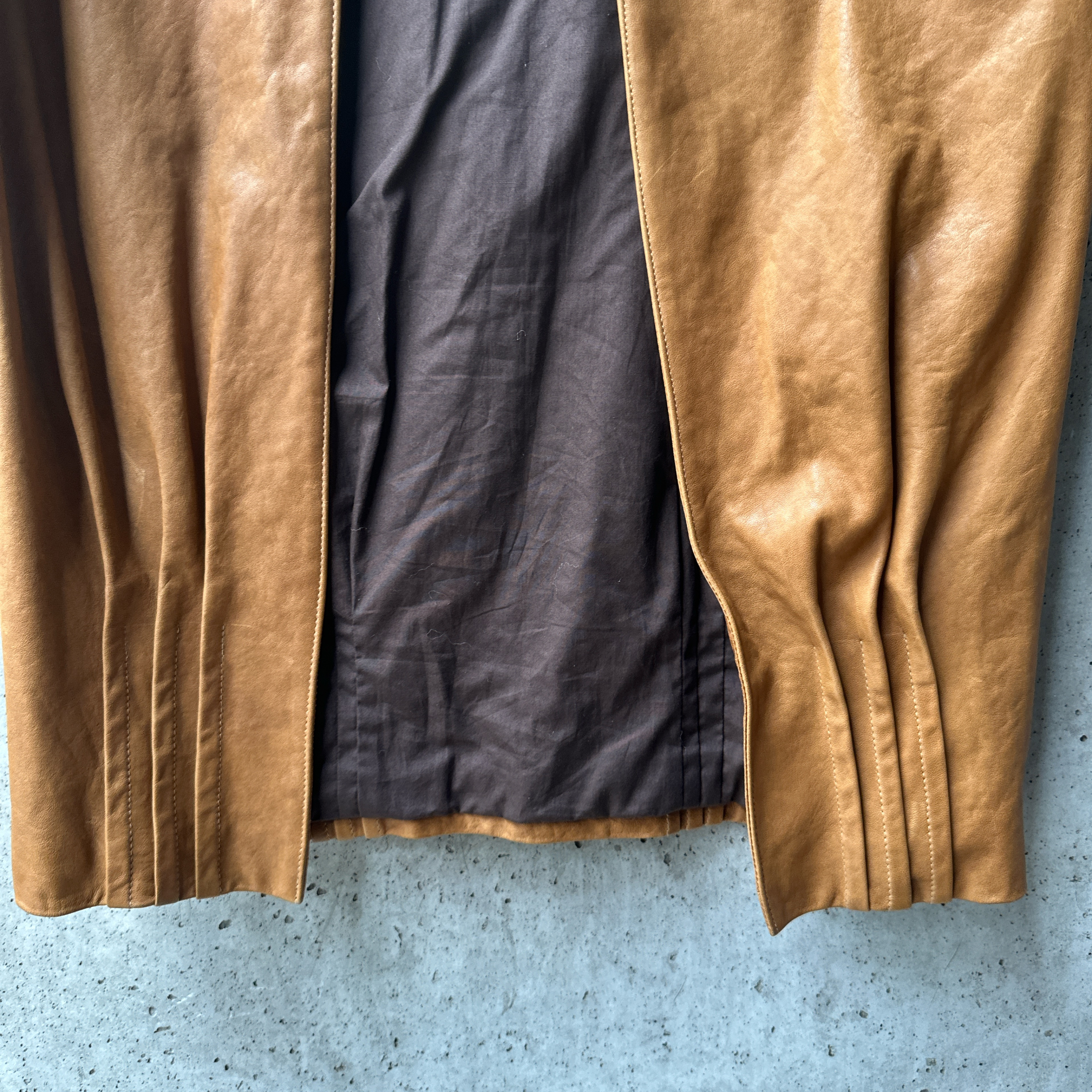 Jenni Kayne Tan Leather Coat with Cinched Hem — image 4