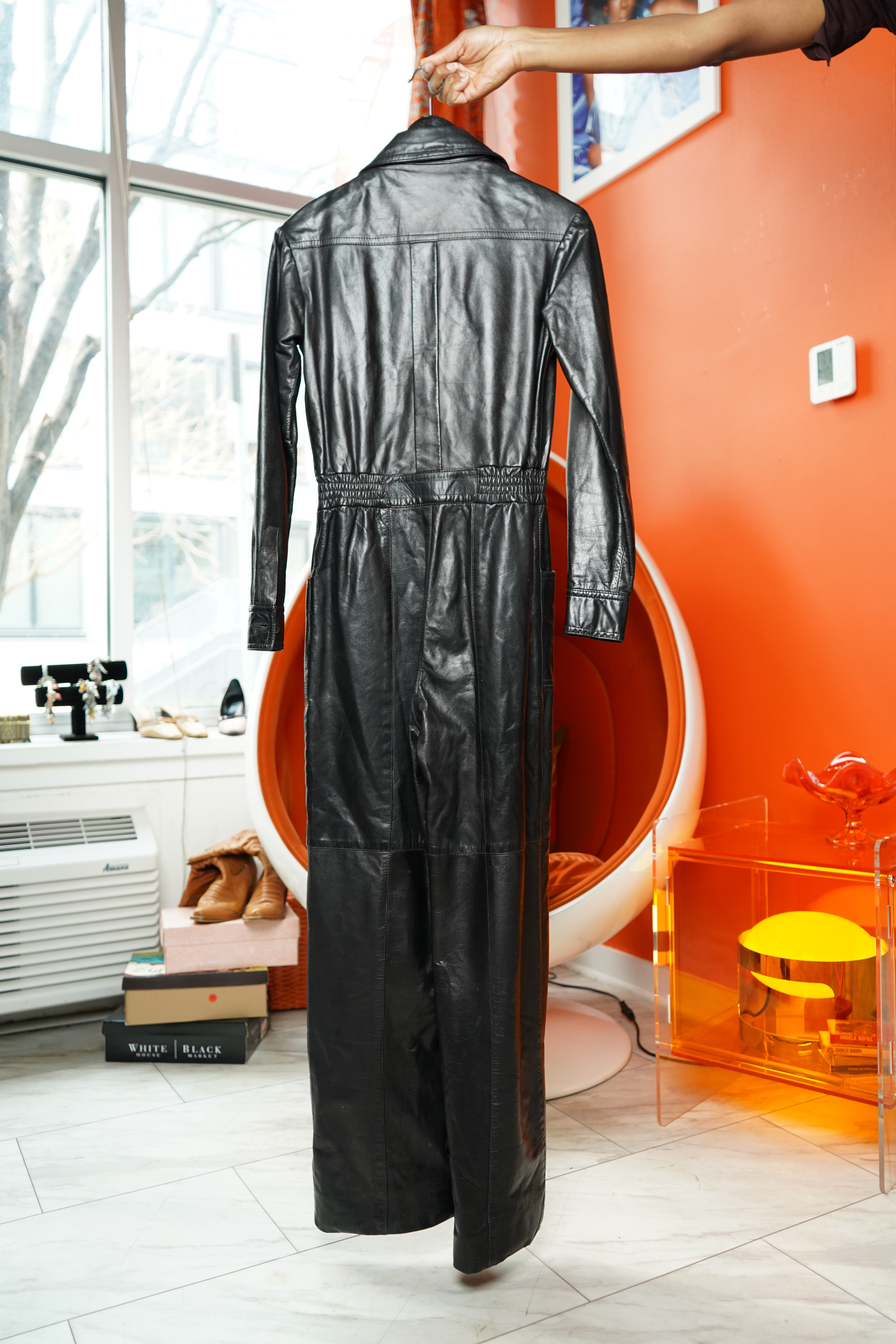Black Leather Bagelle Jumpsuit — image 2