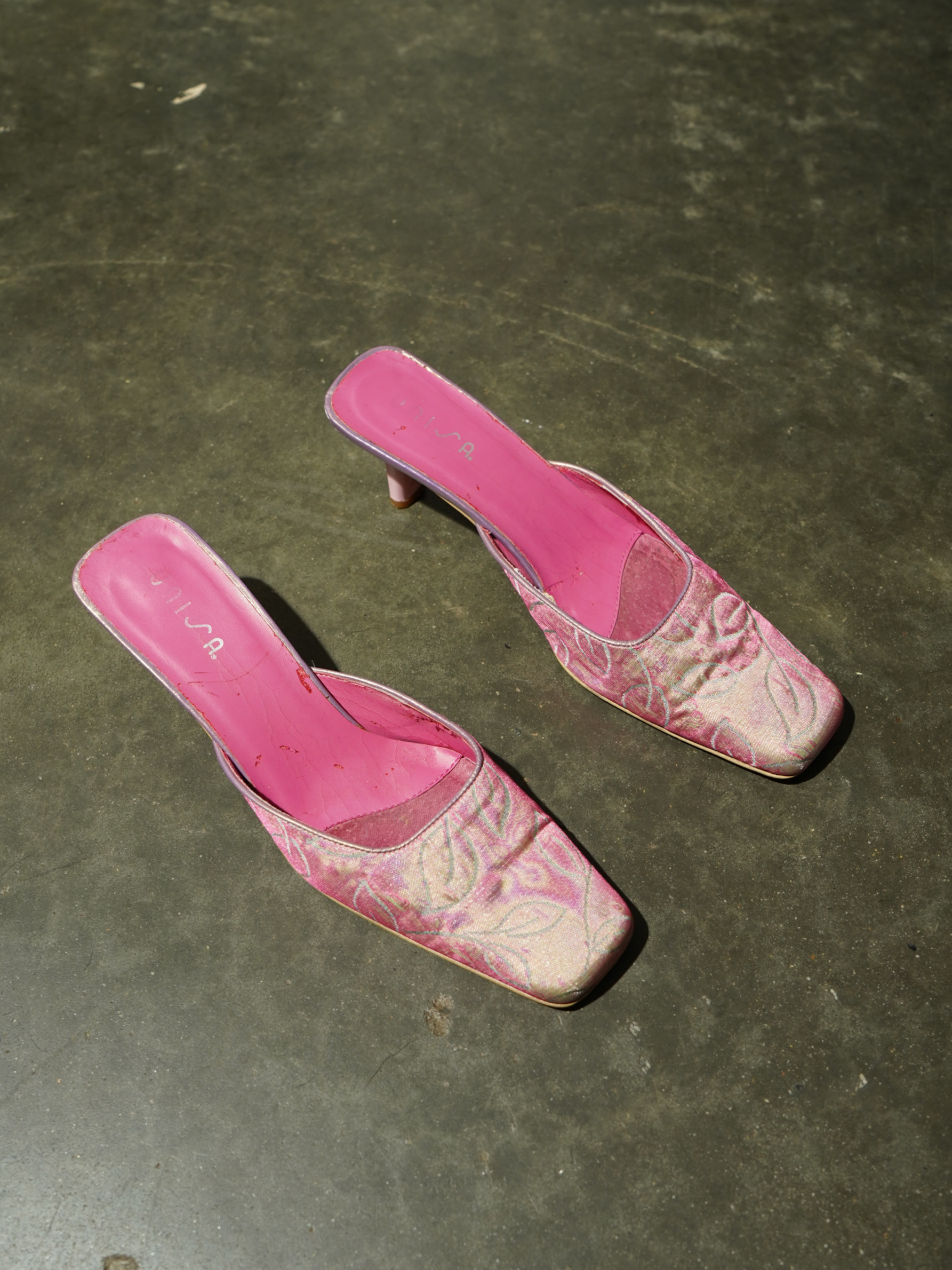 UNISA Pink Brocade Square-Toe Kitten Mule — image 2