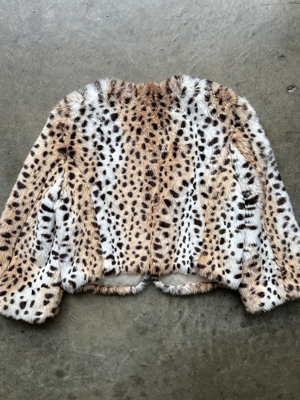 Thumbnail: Cheetah Cropped Faux Fur Jacket
