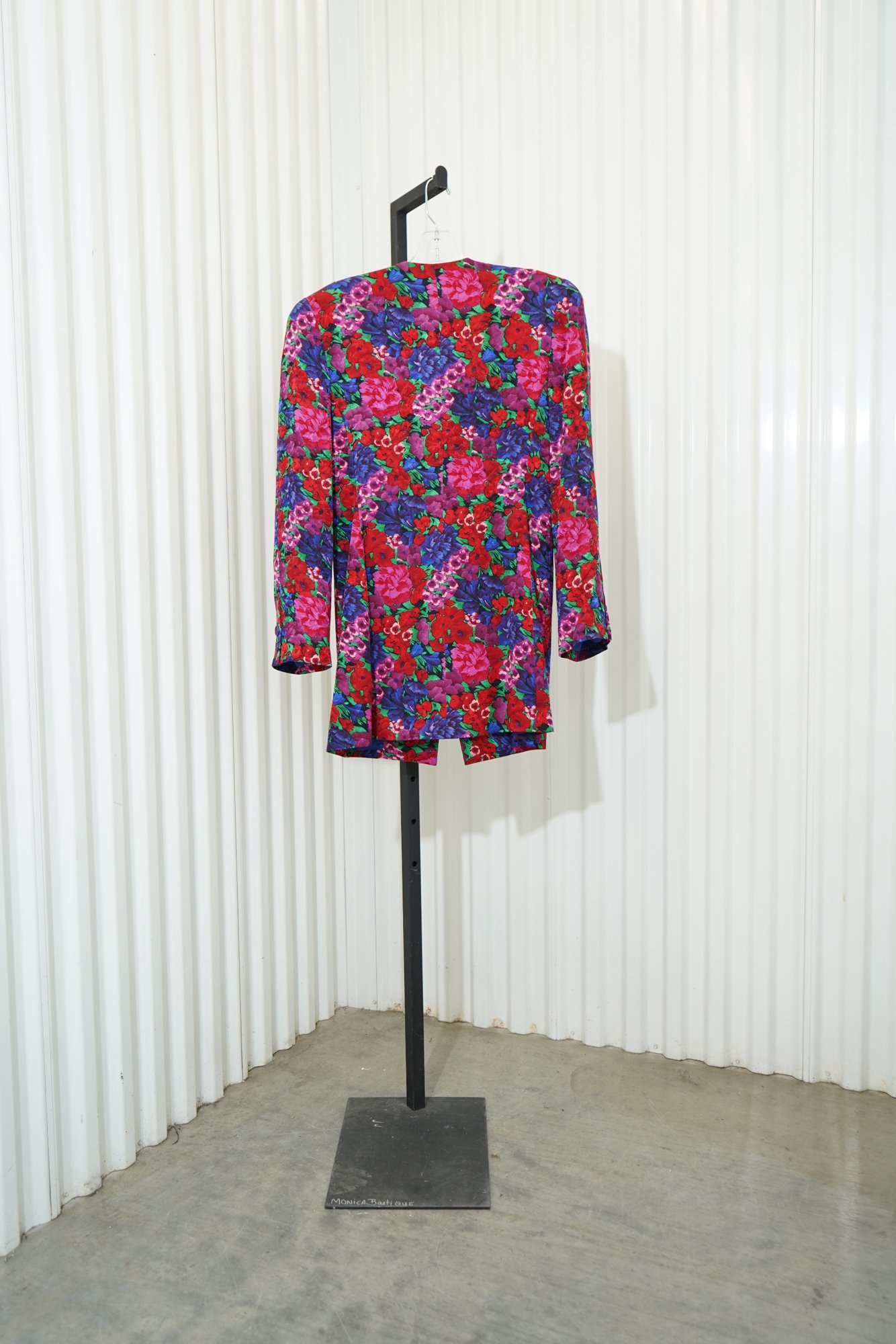 80s Constance Sanders for Richard Warren II Richard silk vibrant floral jacket, image 6